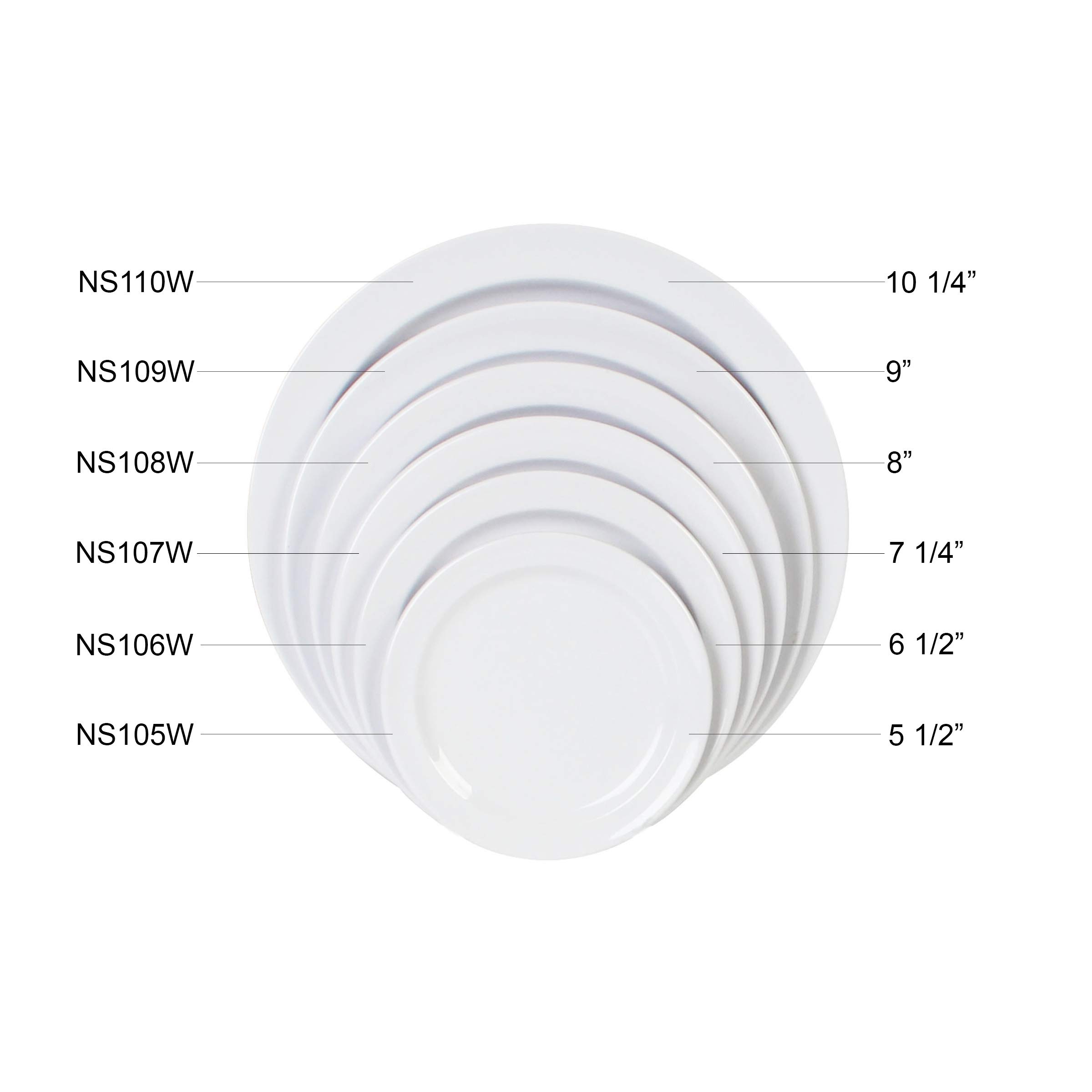 Thunder Group Nustone White Melamine Dinnerware Set - 6.5 Inch Round Plates (12-Pack) - Durable & Stylish for Restaurants, Catering, and Outdoor Dining