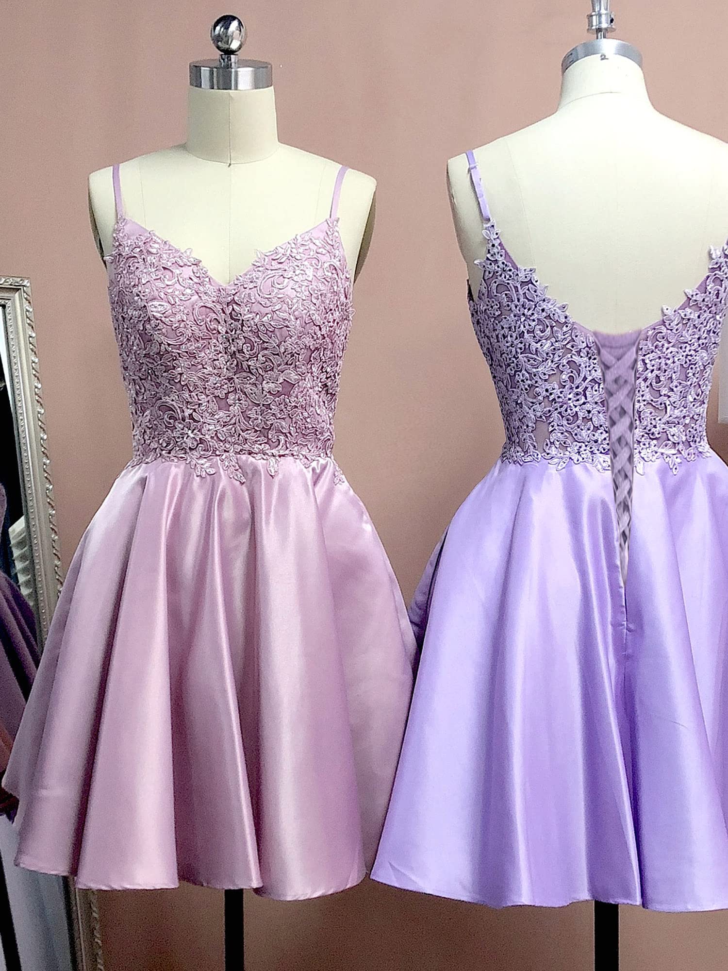 2025 Prom Dresses for Juniors - A-Line V-Neck Short Homecoming Dresses with Pockets | Graduation Party Gowns | Perfect for School Dances, Formal Events & Special Occasions