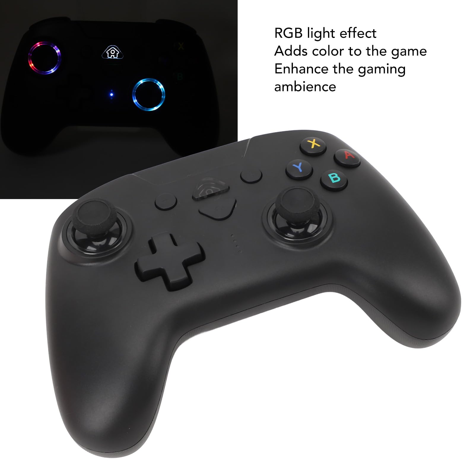 Wireless RGB Gaming Controller with Programmable Back Buttons - Bluetooth Gamepad for Nintendo Switch, Switch Lite & PC - Perfect for Home Entertainment & Competitive Gaming
