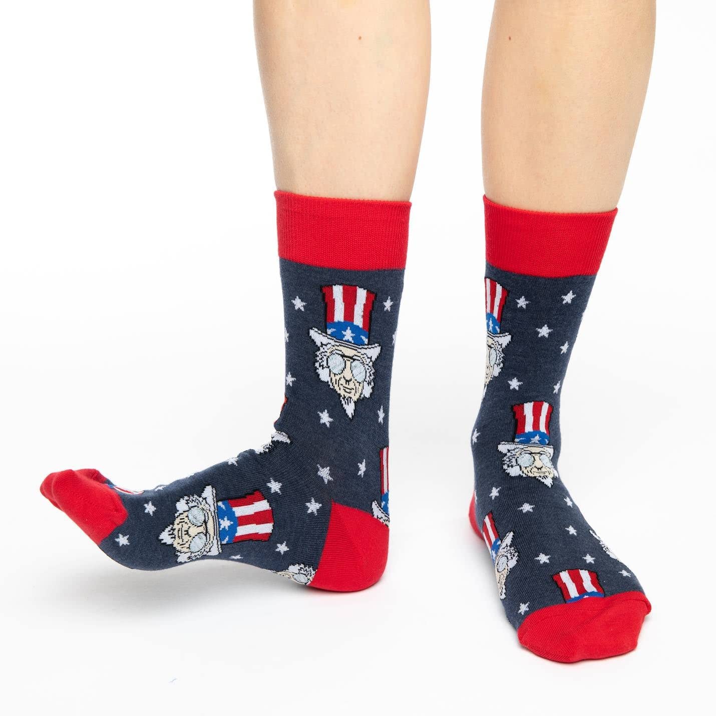 Good Luck Sock Women's Patriotic American Flag Socks - Comfortable Crew Socks for Adults - Perfect for 4th of July, Memorial Day & Independence Day Celebrations