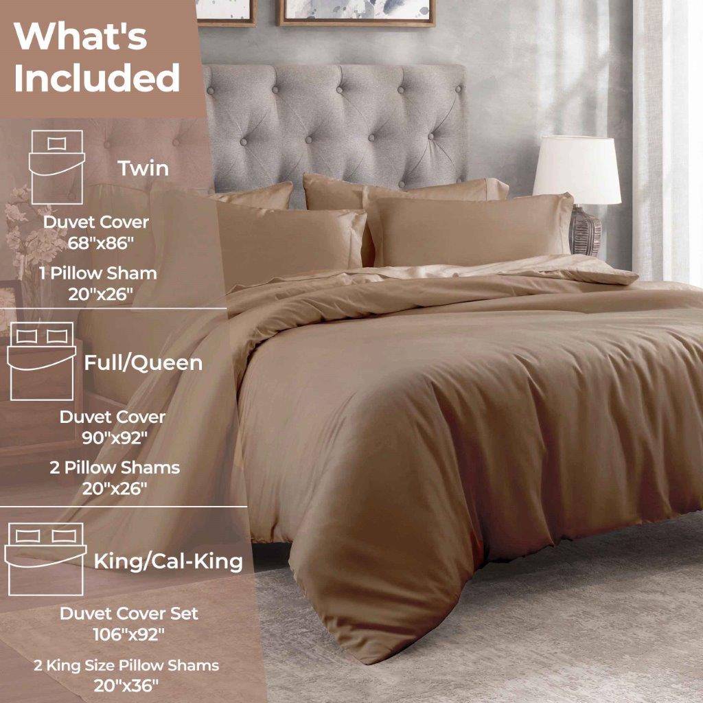 Premium Egyptian Cotton 400 Thread Count Duvet Cover Set - Ultra Soft & Breathable Bedding for Luxury Hotels & Master Bedrooms