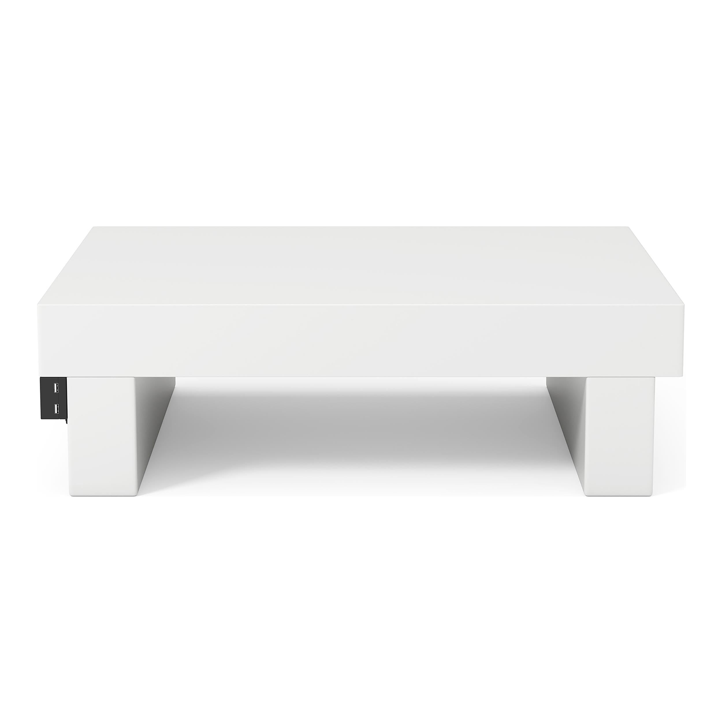 Krister Modern Wood Nightstand with USB Port - White Contemporary Bedside Table for Bedroom & Living Room