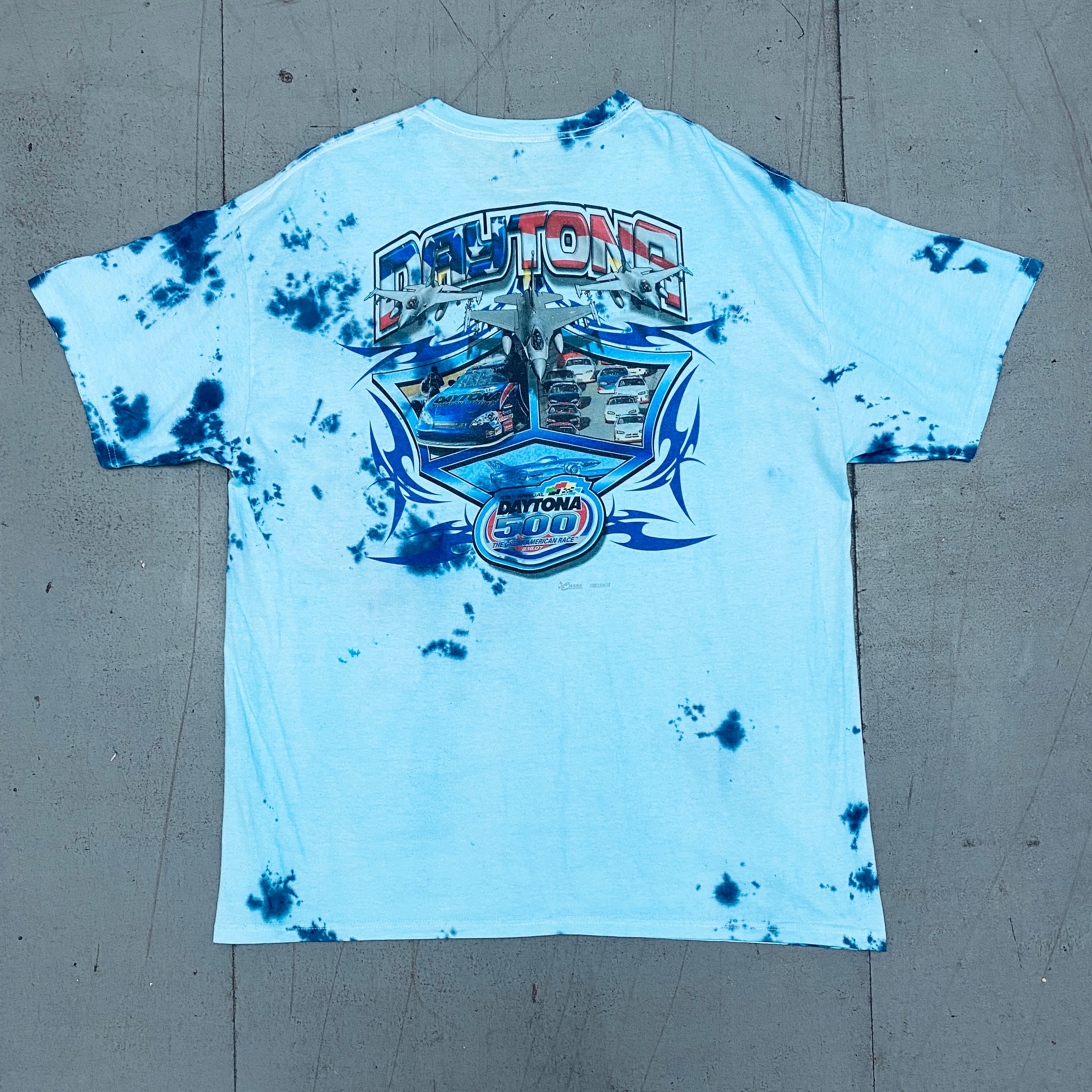 NASCAR 2007 49th Daytona 500 Tie Dye Chase Authentics T-Shirt - XL Size - Vintage Racing Fan Apparel for Collectors & Race Day Events