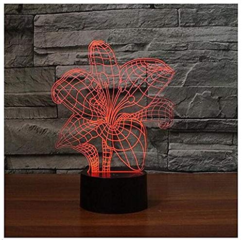 3D Flower Night Light with 16 Color Changing LED, Remote Control Table Desk Lamp - Acrylic Flat ABS Base, USB Charger for Home Decor, Kids Room, Birthday & Christmas Gift - Perfect for Nursery, Bedroom, and Relaxation