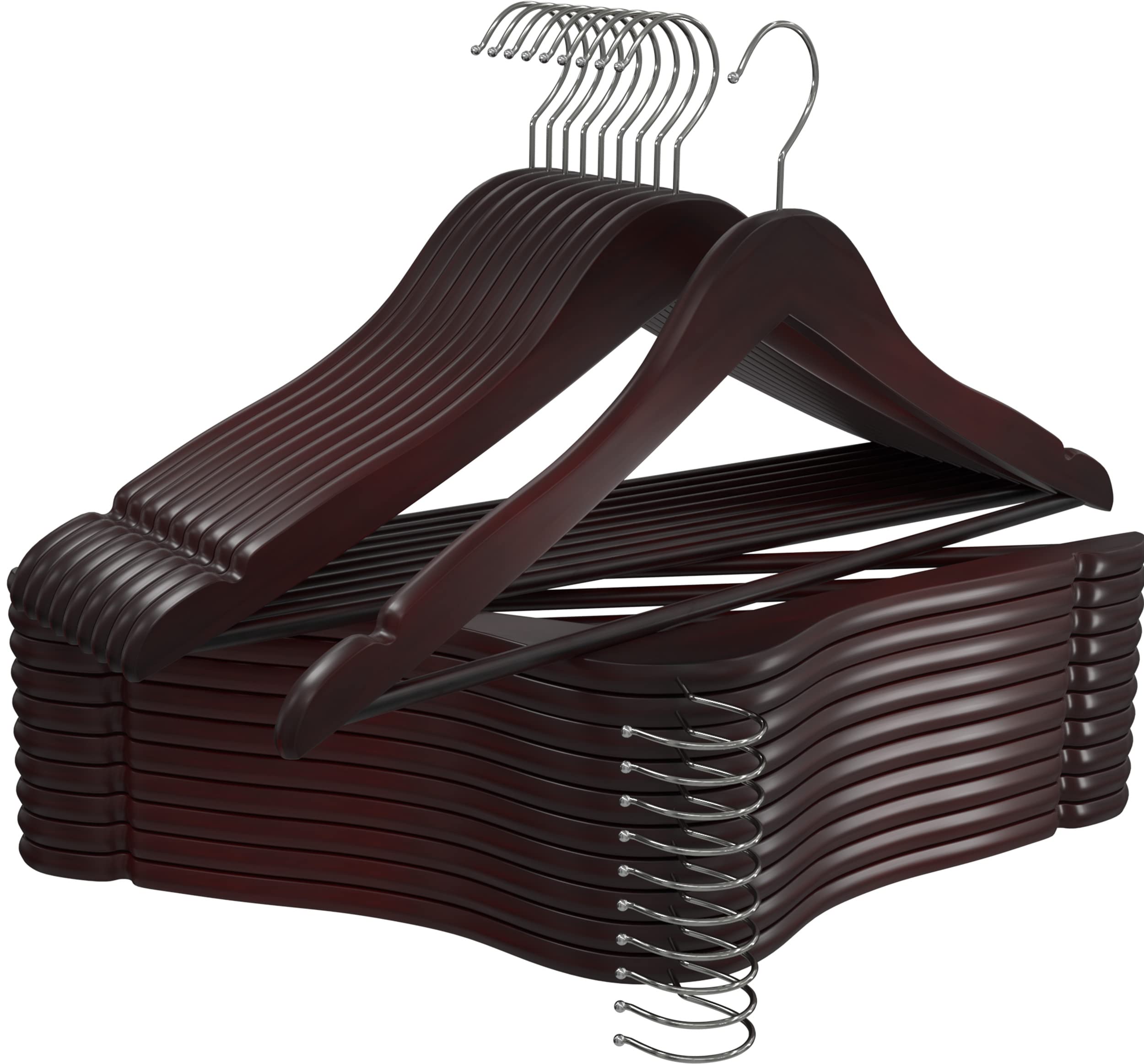 Utopia Home Premium Wooden Hangers 20 Pack - Durable Slim Coat & Suit Hangers with 360° Rotatable Hook & Shoulder Grooves (Cherry) - Ideal for Closet Organization, Wardrobe Storage & Garment Protection