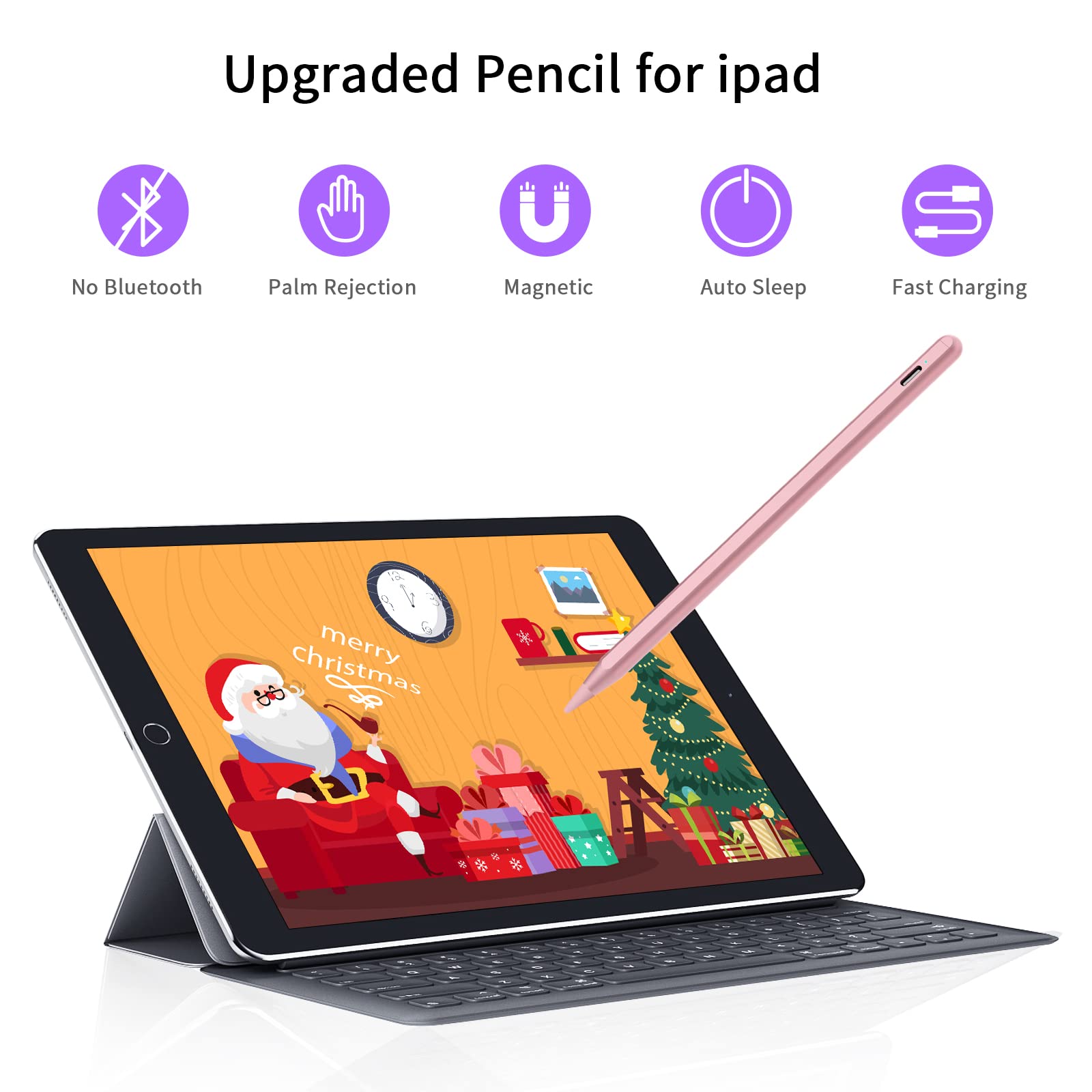 Apple Pencil Alternative Stylus for iPad Pro 12.9 & 11 (2022-2023), iPad Air 5/4/3, iPad 10/9/8/7/6, iPad Mini 6/5 - Precision Drawing & Note Taking for Artists, Students & Professionals