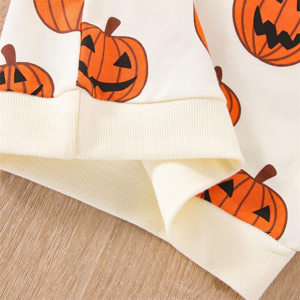 Adorable Halloween Pumpkin Sweatshirt & Bubble Romper Outfit for Toddler Boys & Girls - Cozy Fall Costume for Trick-or-Treating & Photo Shoots