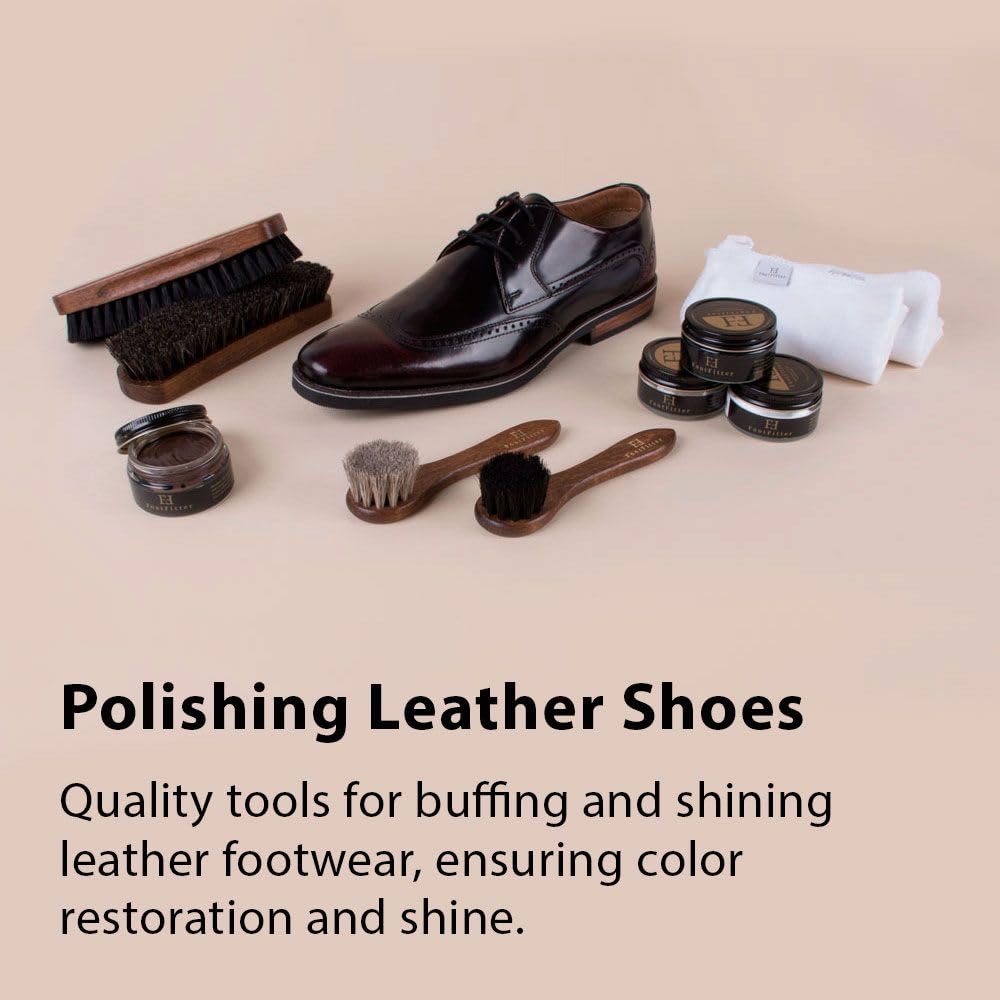 Premium Shoe Shine Kit with Cedar Wood Box - Leather Shoe Polish Cream & Care Tools Set for Men & Women | Perfect for Office, Formal Events & Shoe Maintenance