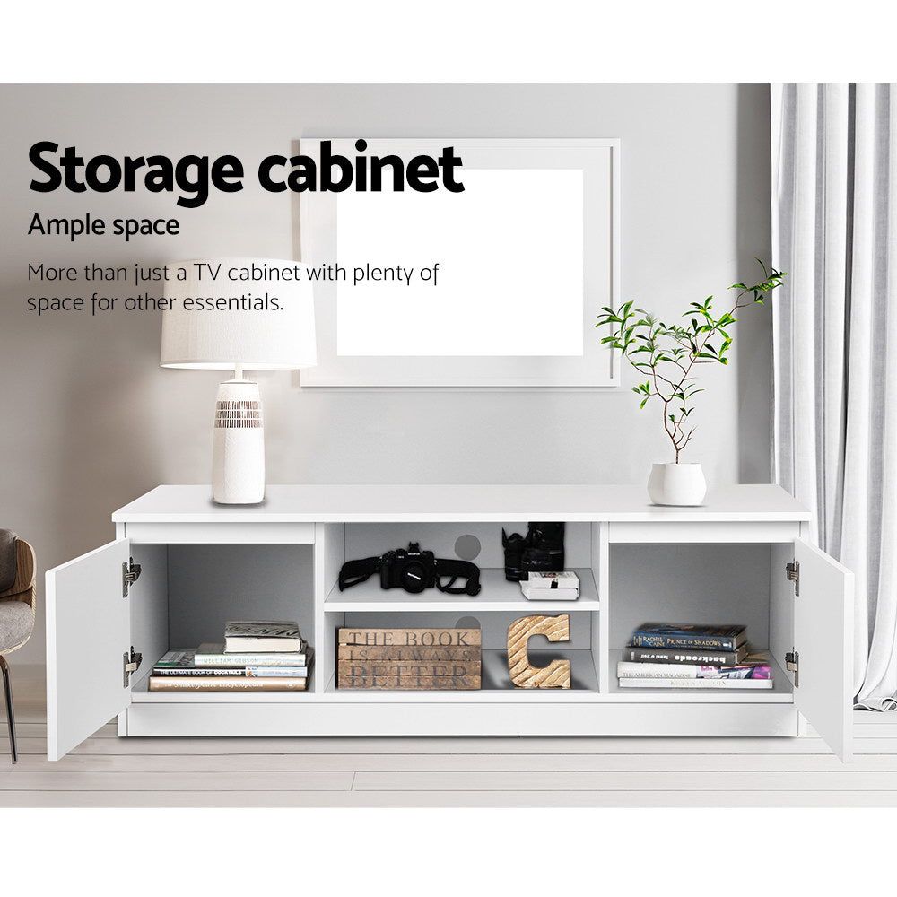 Artiss 120cm White Anita TV Stand with Storage - Modern Entertainment Center for Living Room, Bedroom & Home Theater