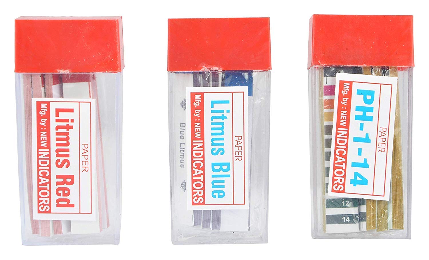 Vijay Surgical Blue & Red Litmus Paper - 100 Leaves Each for pH Testing Acid & Base Solutions | Lab, School, and Home Science Experiments