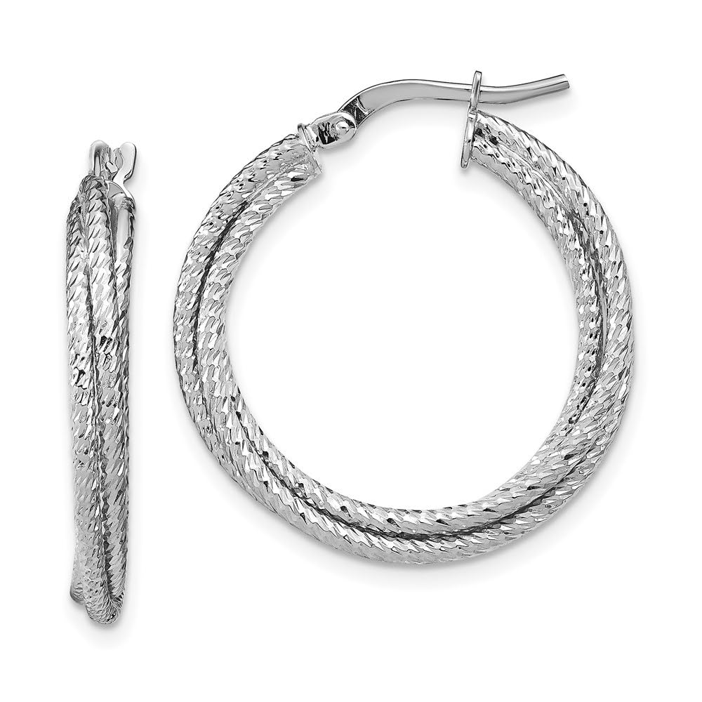 10K Gold Polished Diamond Cut Hoop Earrings for Women | Elegant Fine Jewelry | Perfect for Parties, Weddings & Everyday Wear - Diamond2Deal