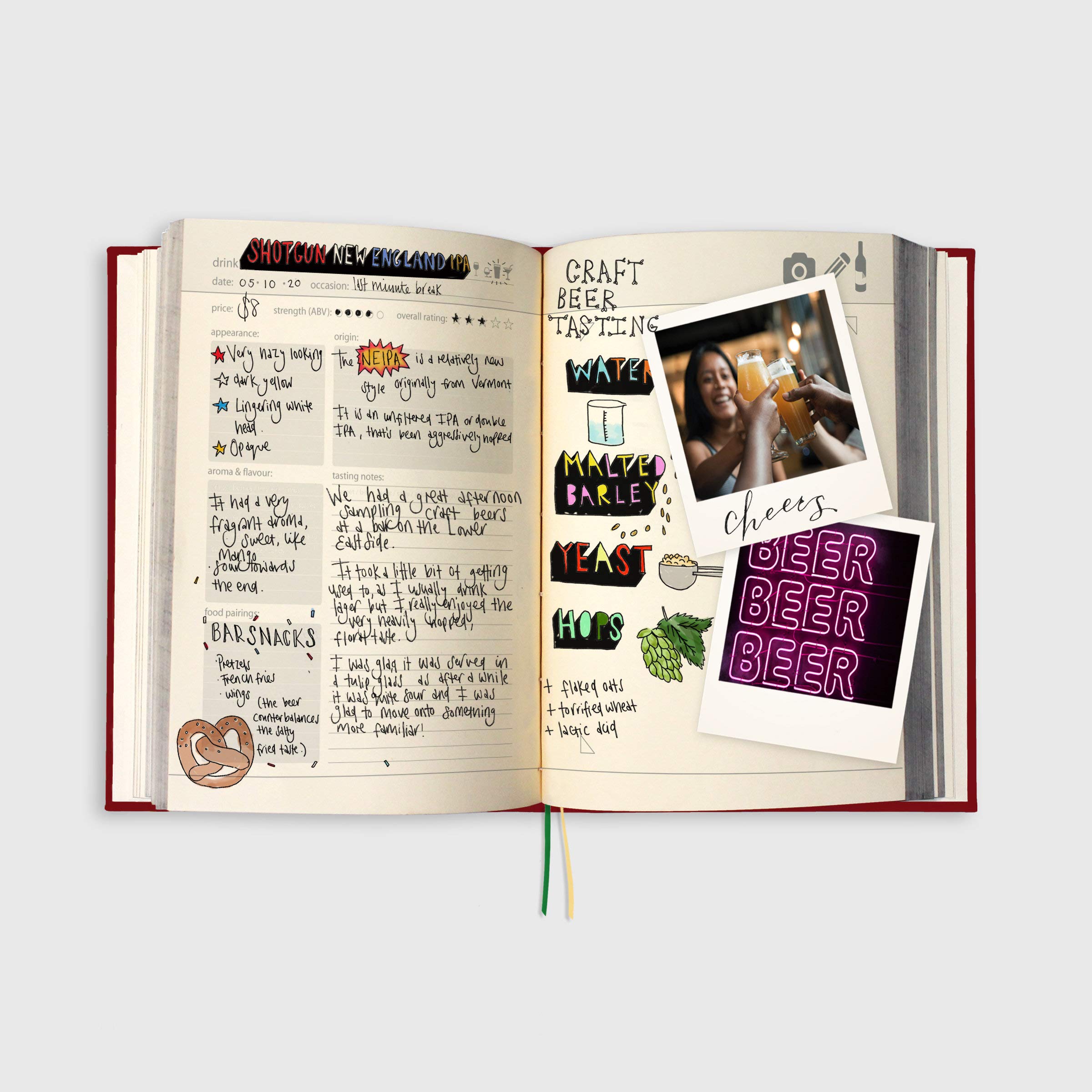 Suck UK Wine Journal & Cocktail Recipe Book - Mixology Guide for Bartenders & Home Entertaining - Perfect Wine Accessories Gift Set for Men & Wine Lovers (Great for Parties, Date Nights & Hosting Gifts)