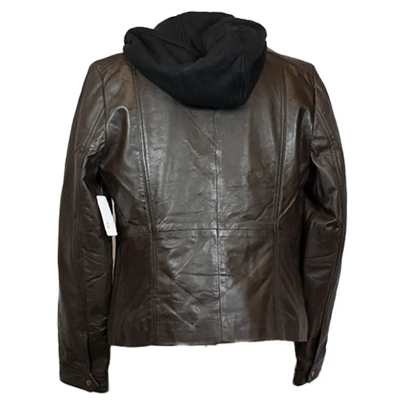 BOL Women's Detachable Hooded Leather Jacket - Fashionable Faux Leather Coat for Fall & Winter - Perfect for Casual Outfits, Streetwear & Outdoor Activities