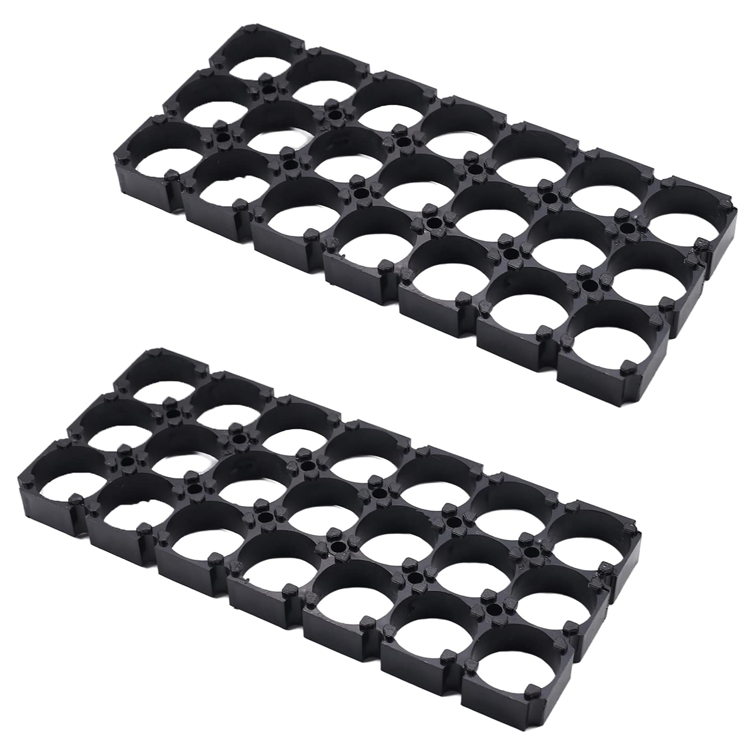 Fielect 10Pcs 3x7 Cell Spacer 18650 Lithium Battery Plastic Holder Bracket - 18.5mm Hole Diameter for DIY Battery Pack, Power Tools, Solar Energy Storage & Electric Vehicles