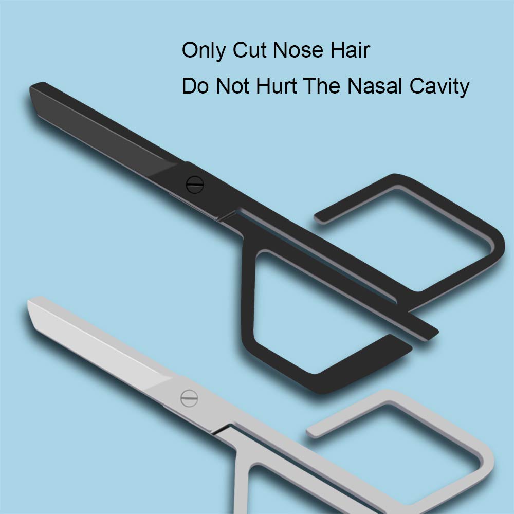 Professional Stainless Steel Nose Hair Scissors for Men - Safe & Precise Facial Hair Trimming Scissors - Grooming Kit for Eyebrows, Ears & Nose - Perfect for Travel & Home Use