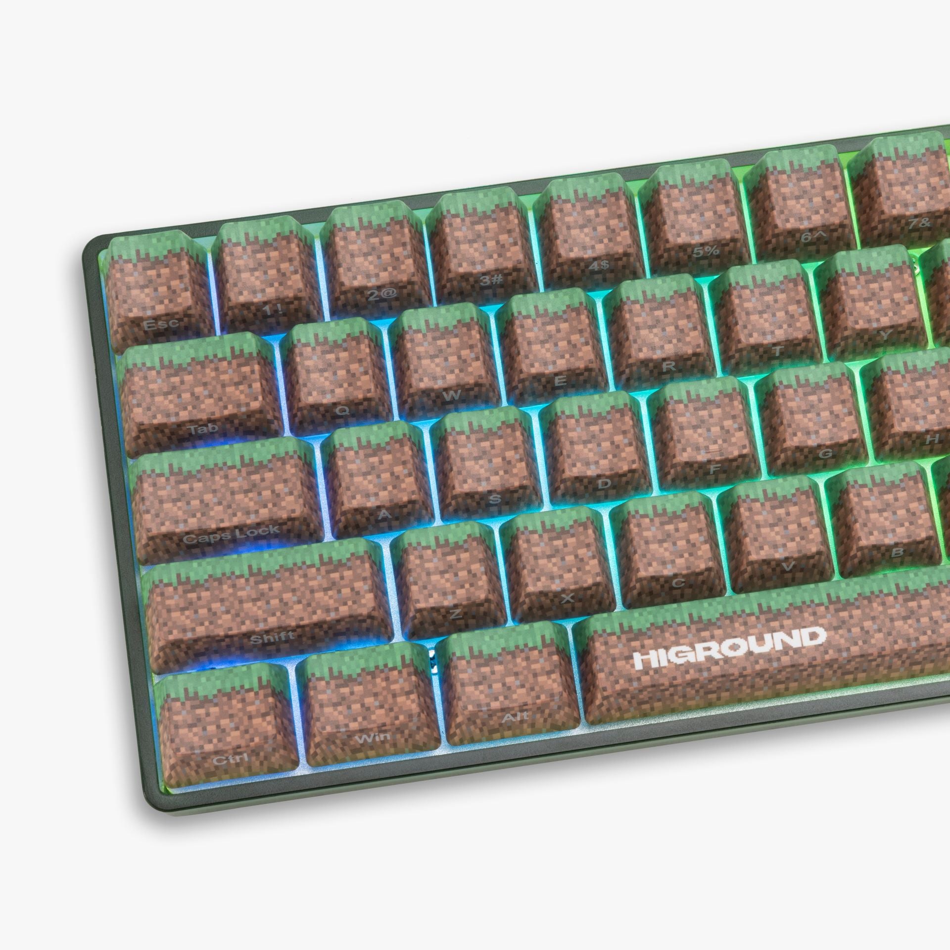 HG x Minecraft Basecamp 65 Mechanical Keyboard - Custom Grass Block Keycaps for Gaming & Typing | Perfect for Minecraft Fans & PC Enthusiasts