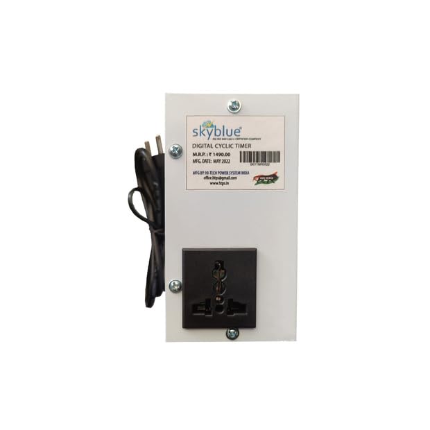 Skyblue Digital Cyclic Timer for Foggers, Hydroponics & Cooling Systems - Perfect for Greenhouses, Indoor Gardens & HVAC Control