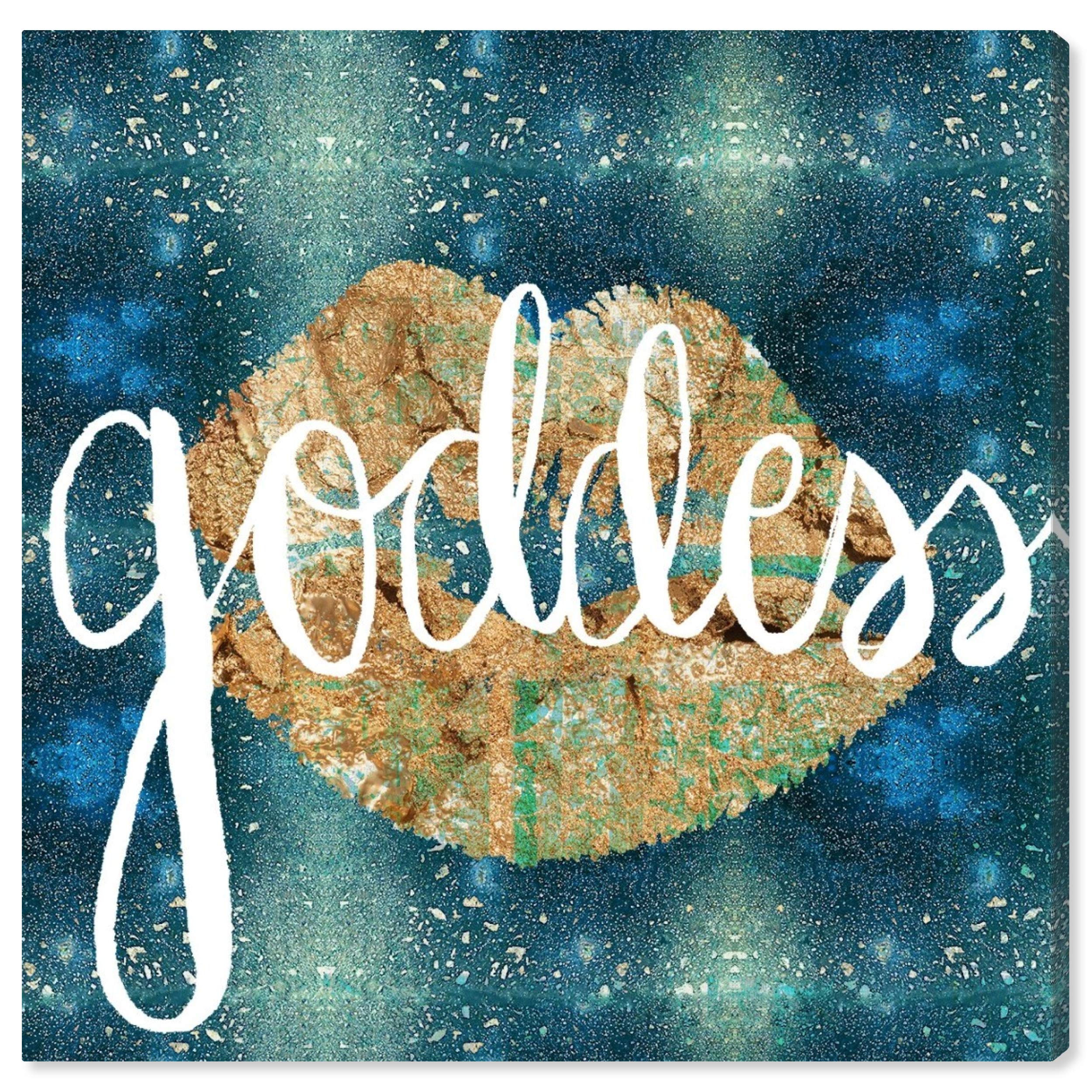 Oliver Gal Artist Co. 'Goddess' Fashion & Glam Wall Art Canvas Print - 12x12 Inch Gold & Green Home Decor for Living Room, Bedroom & Office