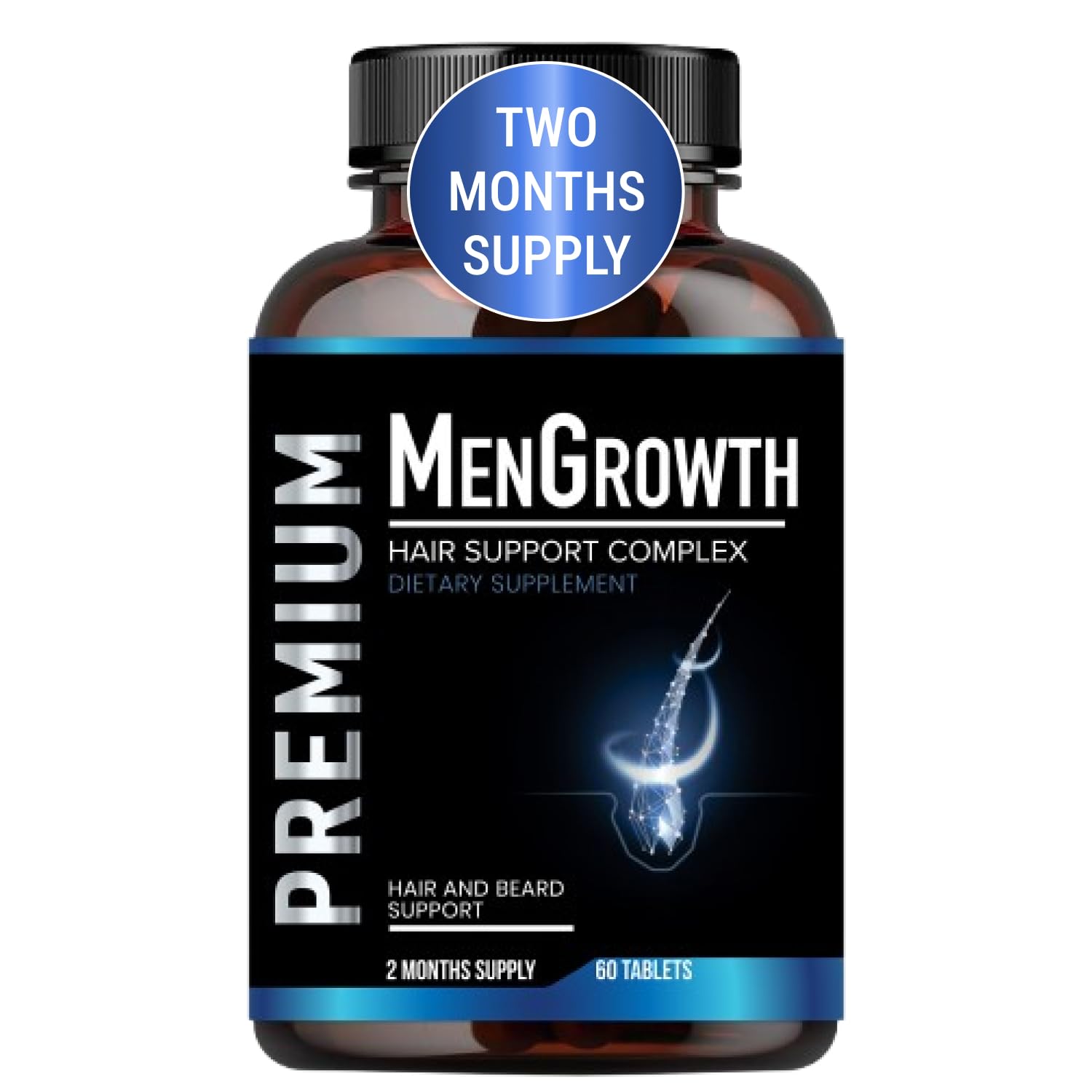 Men's Hair Growth Vitamins - Anti Hair Loss Supplement with DHT Blocker | Biotin & Saw Palmetto for Thinning Hair & Beard Growth | Hair Thickening Pills for Fuller Hair | Perfect for Daily Use & Hair Care Routine