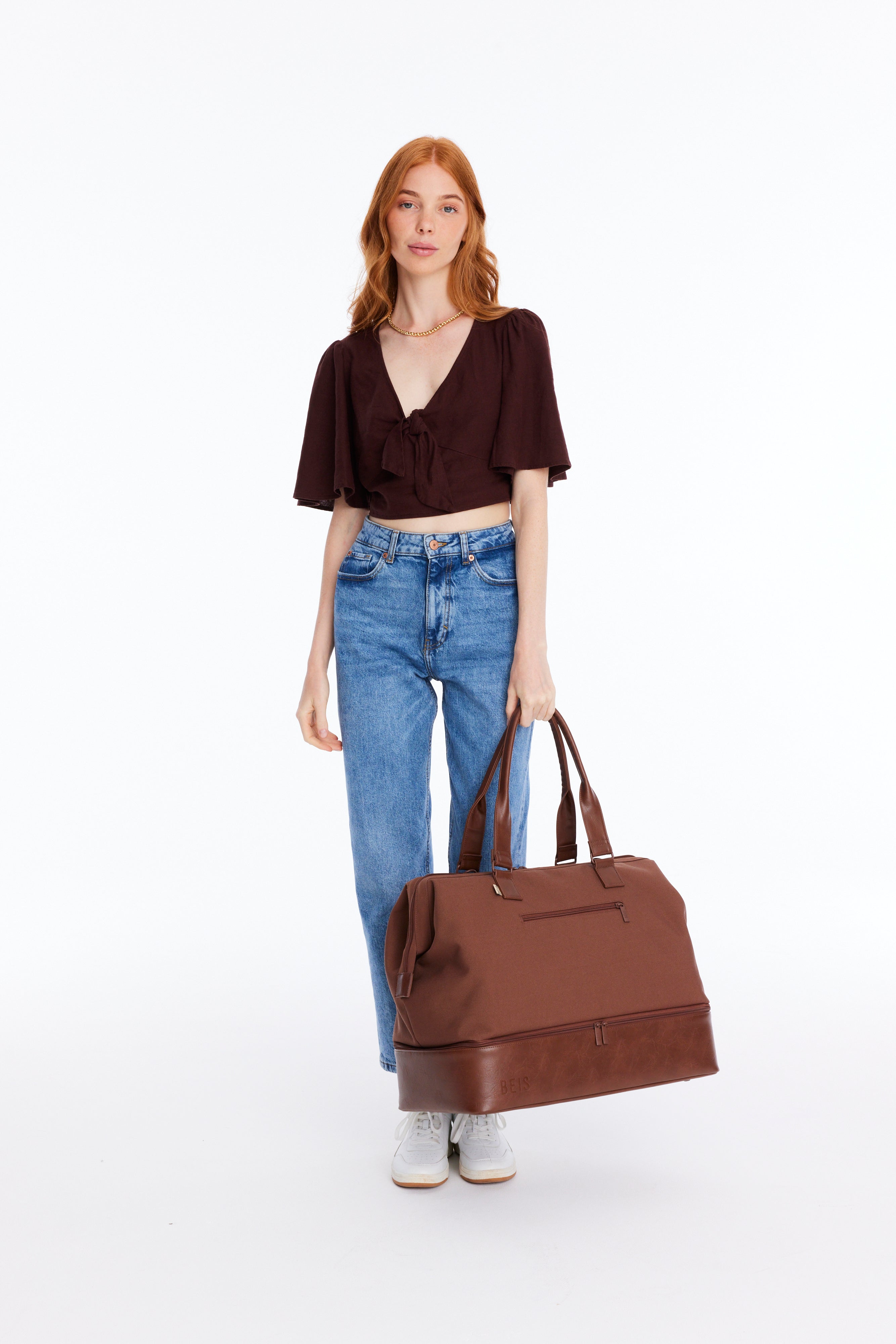 Premium Maple Convertible Weekender Bag - Stylish & Spacious Travel Duffel for Weekend Getaways, Gym, Work & Overnight Trips