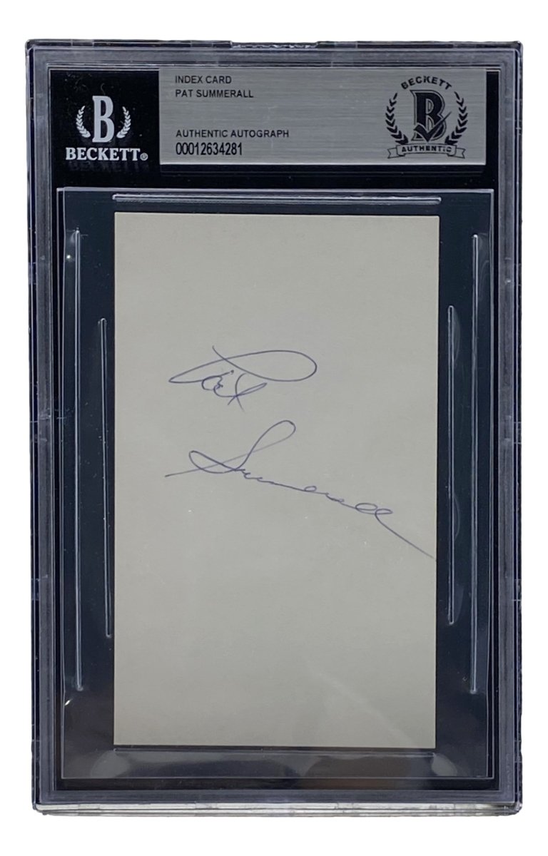 Authentic Pat Summerall Signed Chicago Cardinals Slabbed Index Card BAS 00012634281 - Perfect for NFL Memorabilia Collectors & Sports Fans Display