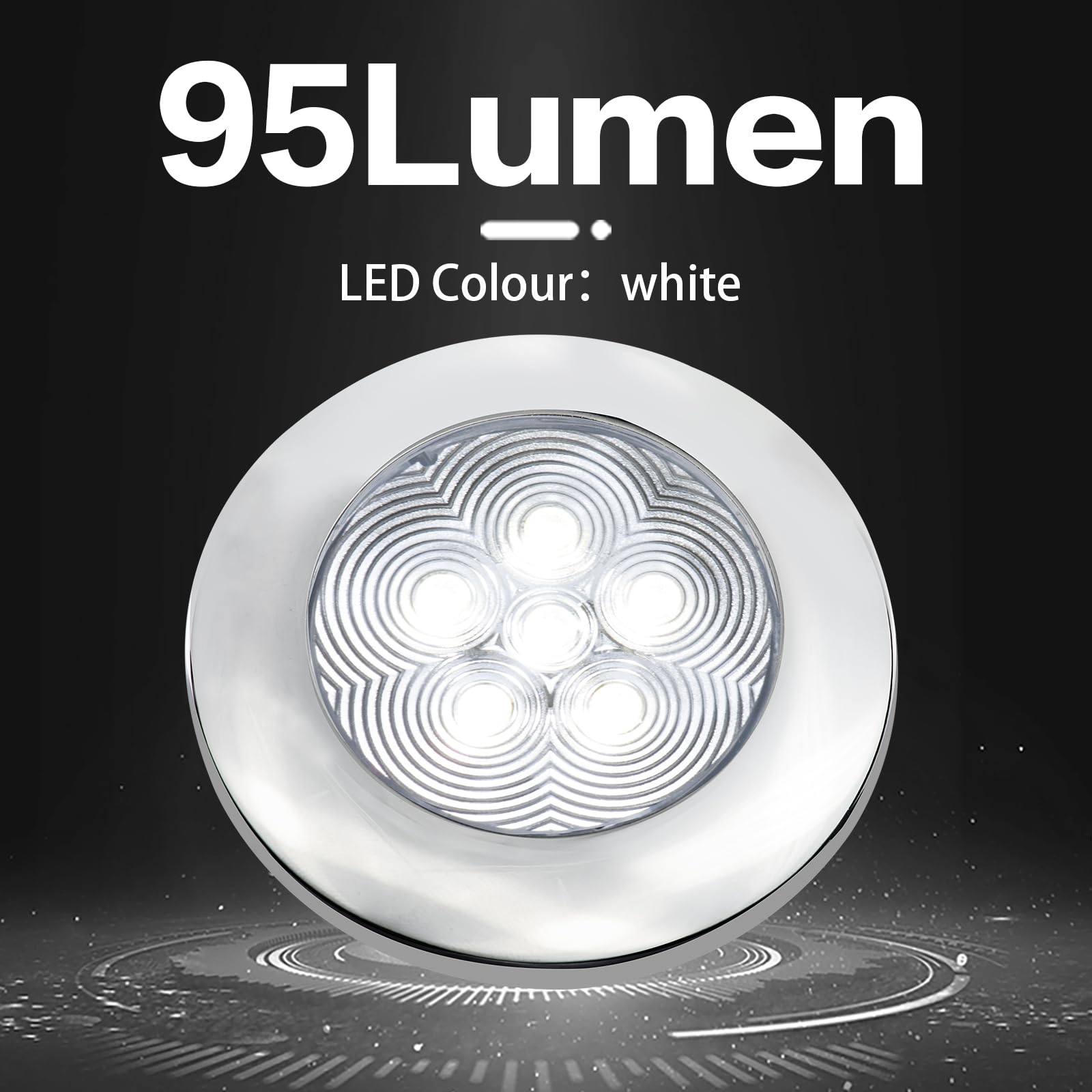 Marine Dome Light - 12V LED Boat Cabin Lights, Stainless Steel Surface Mount (2.79 Inch) - Waterproof Interior Lighting for Boats, Yachts, RVs, Campers - Set of 2 Cool White LED Lights for Night Navigation & Cabin Illumination
