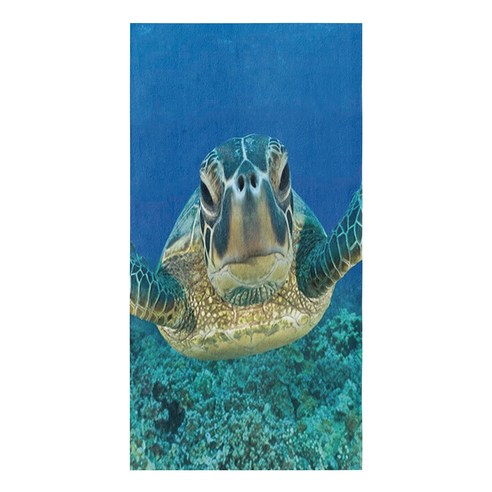Smile Sunflower Microfiber Kitchen Towels - 3D Turtle Sea Animal Pattern, Soft & Absorbent Dish Towels (18x28 Inch) - Reusable for Kitchen, Tea, Bar Cleaning - Perfect for Dishes, Countertops & Home Decor