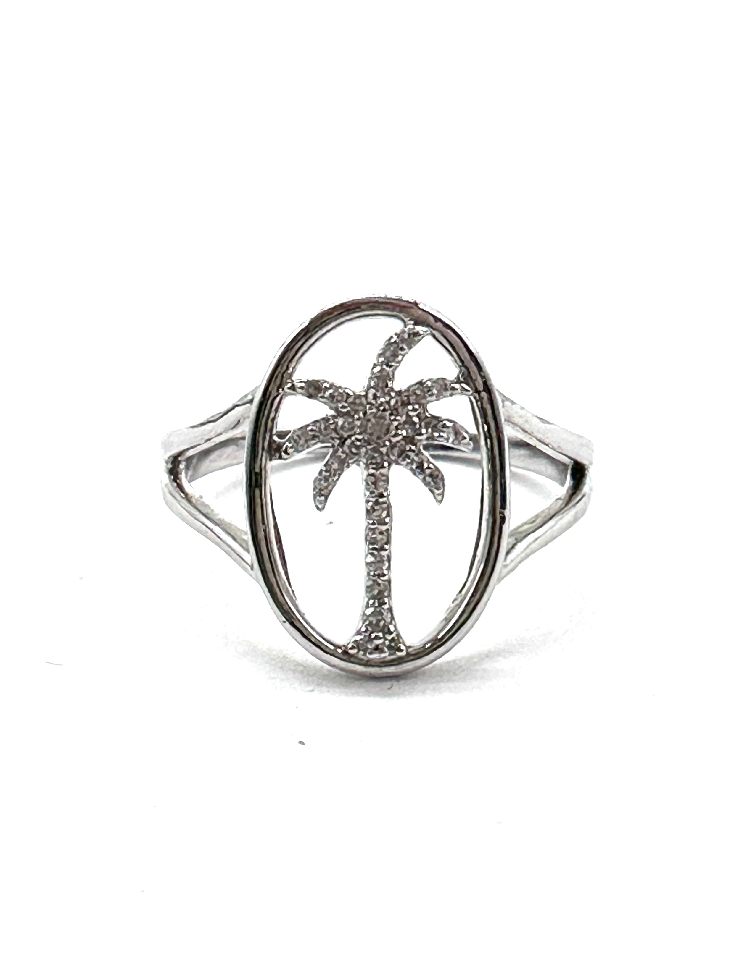 Exquisite Diamond Palm Tree Ring for Women - Elegant Tropical Jewelry for Beach Vacations & Summer Parties