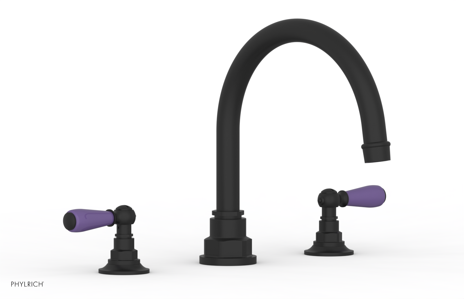 Jamestown Deck Tub Set with Lever Handles & Purple Accents - 165