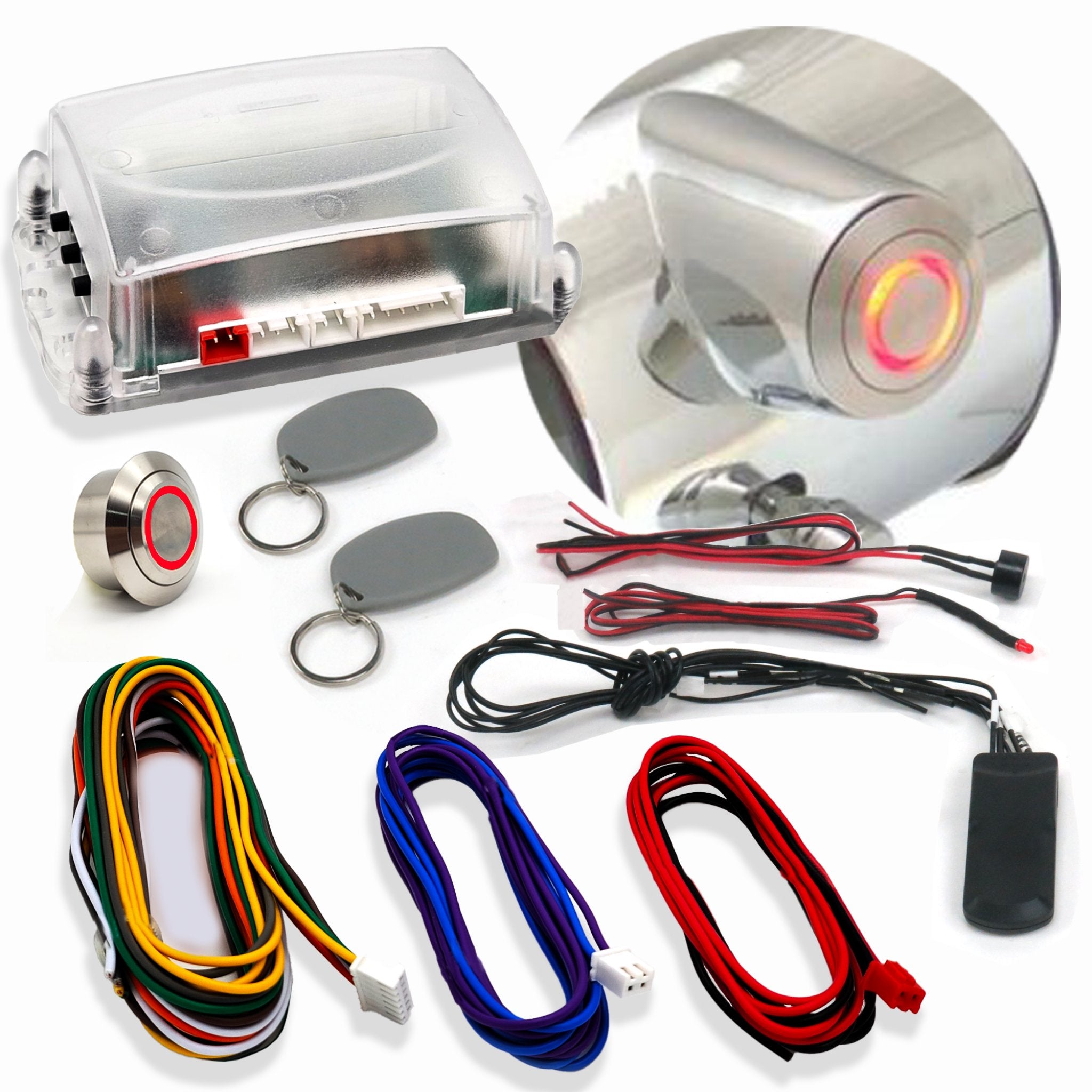 1901-1907 Oldsmobile Model F 28 GM Direct Fit Billet Push Button Start Conversion Kit with RFID - Classic Car Ignition Upgrade for Vintage Vehicle Restoration & Modern Convenience