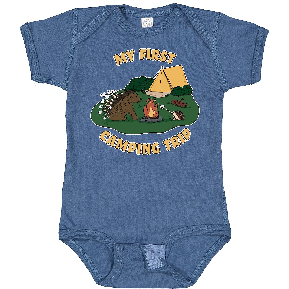 Inktastic Cute Hedgehog Camping Baby Bodysuit - My First Camping Trip Outfit for Boys & Girls - Perfect for Outdoor Adventures, Family Trips & Baby Photoshoots
