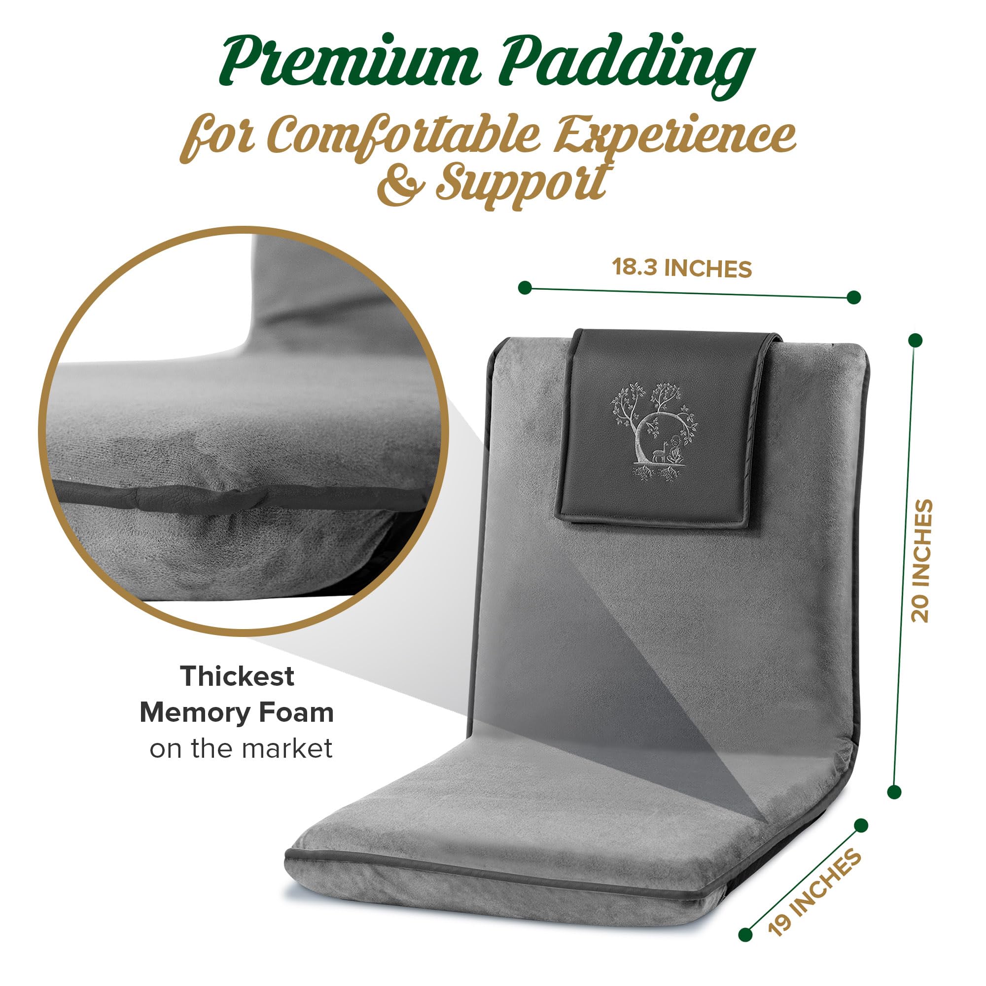 Premium Japanese Meditation Floor Chair with Adjustable Backrest - Foldable & Ergonomic Design for Yoga, Gaming, and Relaxation - Perfect for Home Meditation, Office Seating, and Zen Spaces