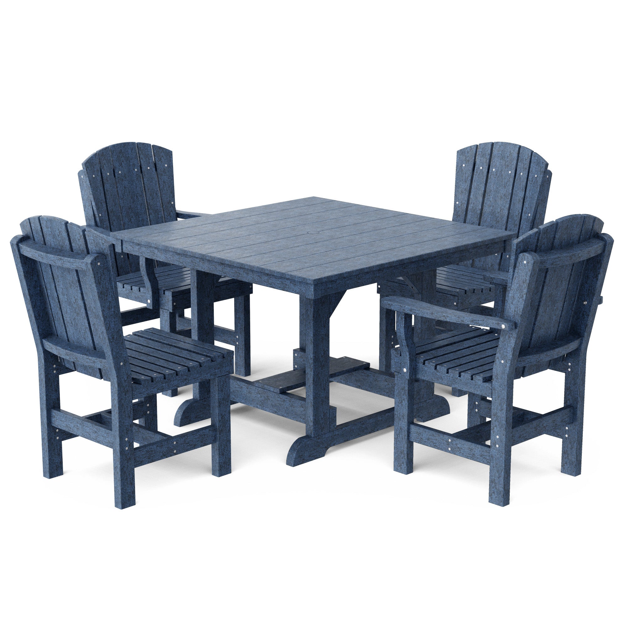Heritage 5-Piece 44x44 Inch Square Outdoor Dining Set with Cushions - Perfect for Patio, Garden, and Backyard Entertaining