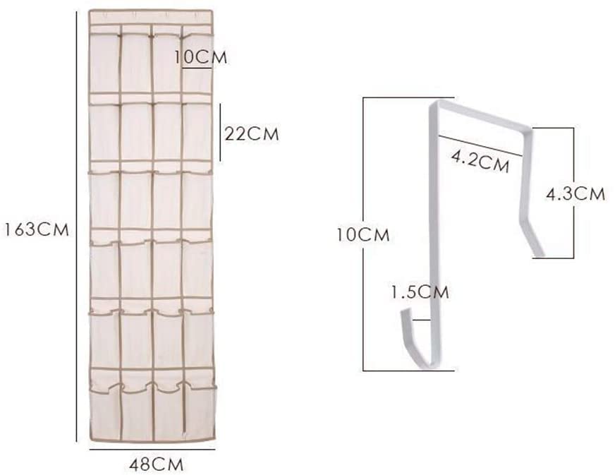 24-Pocket Over The Door Shoe Organizer with Stainless Steel Hooks - Space Saving Closet Storage for Shoes, Accessories & More - Perfect for Bedrooms, Dorms & Entryways