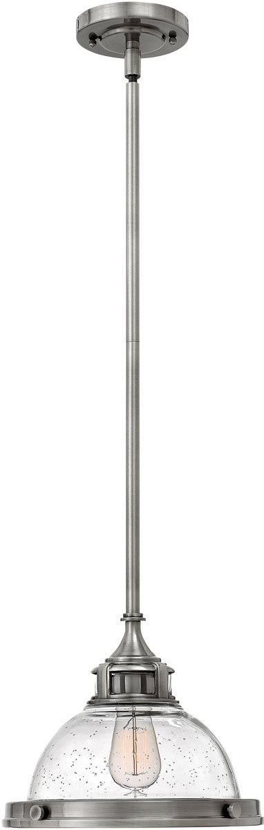 12W Amelia Mini Pendant Light in Polished Antique Nickel - Perfect for Kitchen Island, Dining Room, or Bedroom Lighting