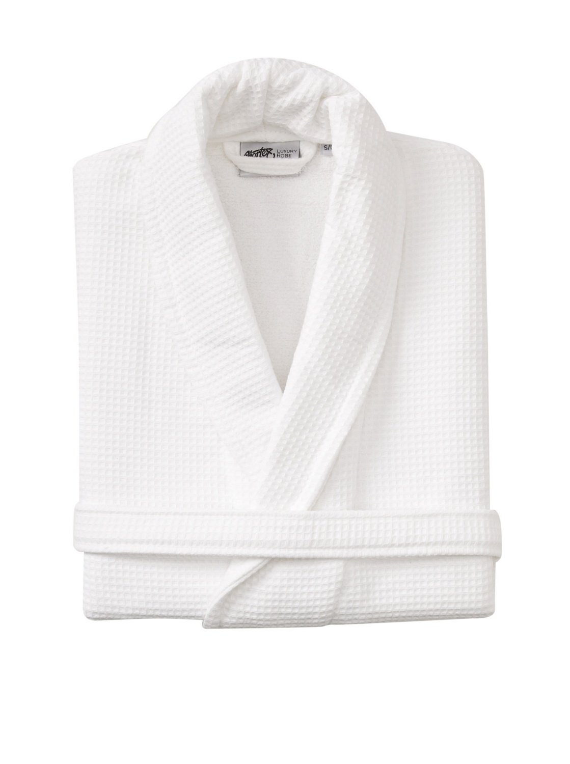 Chortex Luxury Waffle Terry Robe for Women & Men - Soft Absorbent Bathrobe with Pockets - White Cotton Spa Robe - Perfect for Bath, Pool & Lounge (Size S/M)