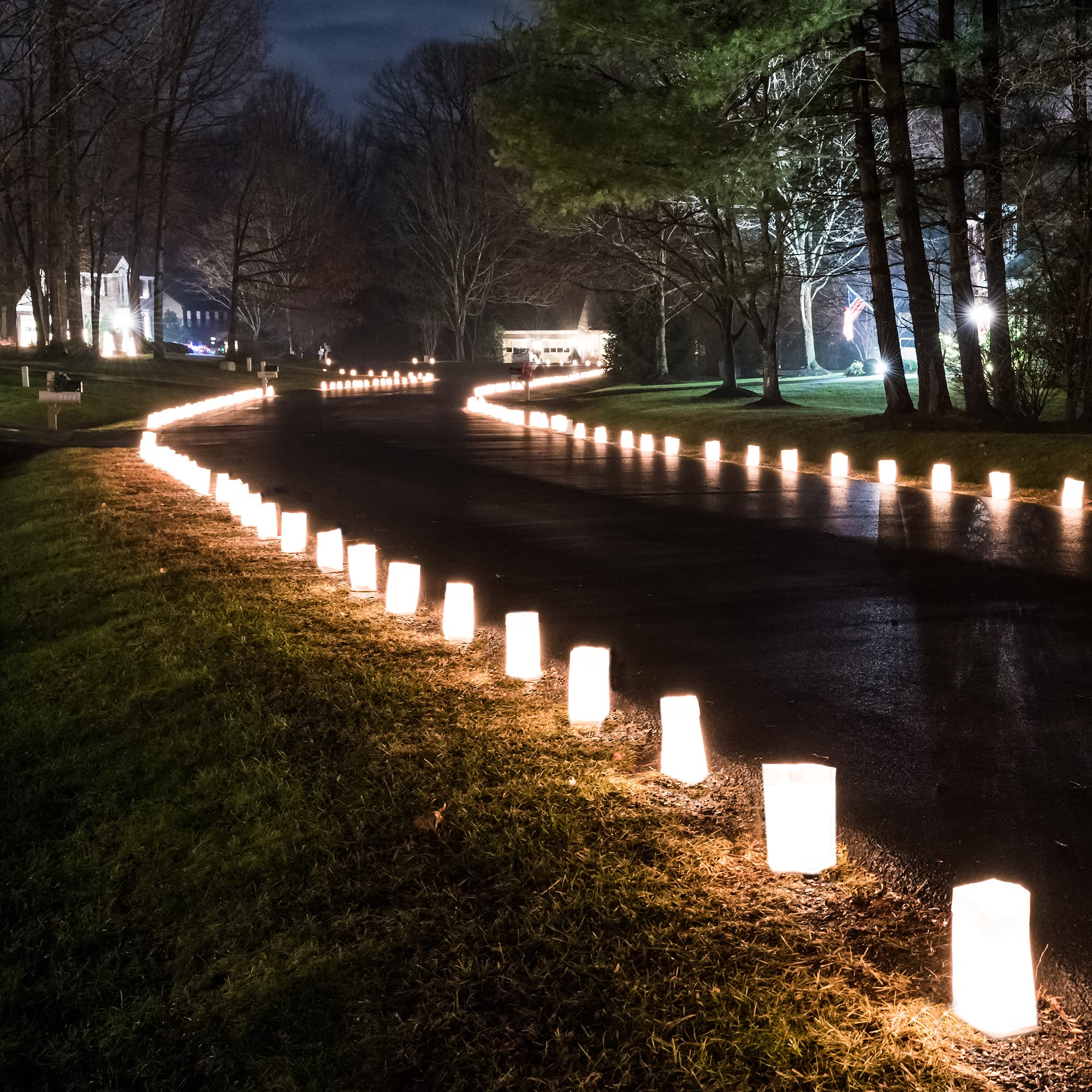 Flame Resistant Luminaria Bags - White Set of 100 for Christmas, Weddings & Outdoor Decorations - Safe & Durable Paper Lanterns for Holiday Lighting