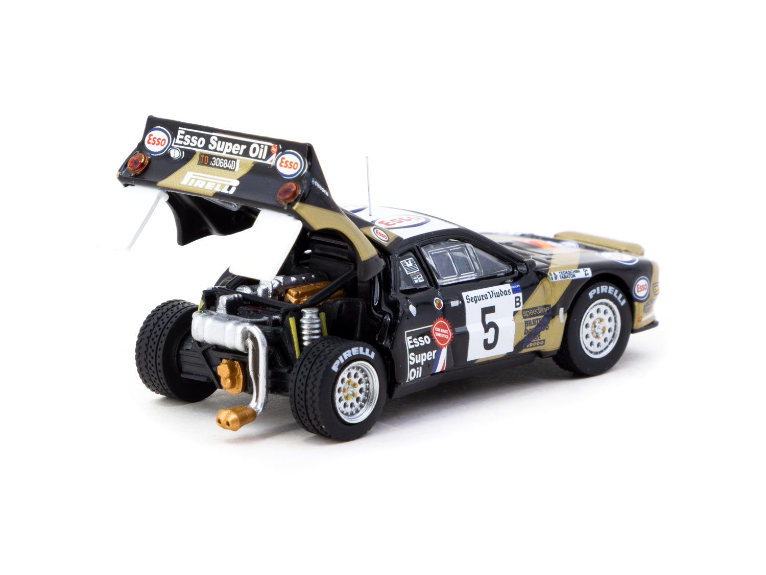 Tarmac Works 1/64 Scale Lancia 037 Rally Car - 1985 Catalunya Rally #5 Diecast Model - Perfect for Collectors & Racing Enthusiasts - Display Case & Home Decor