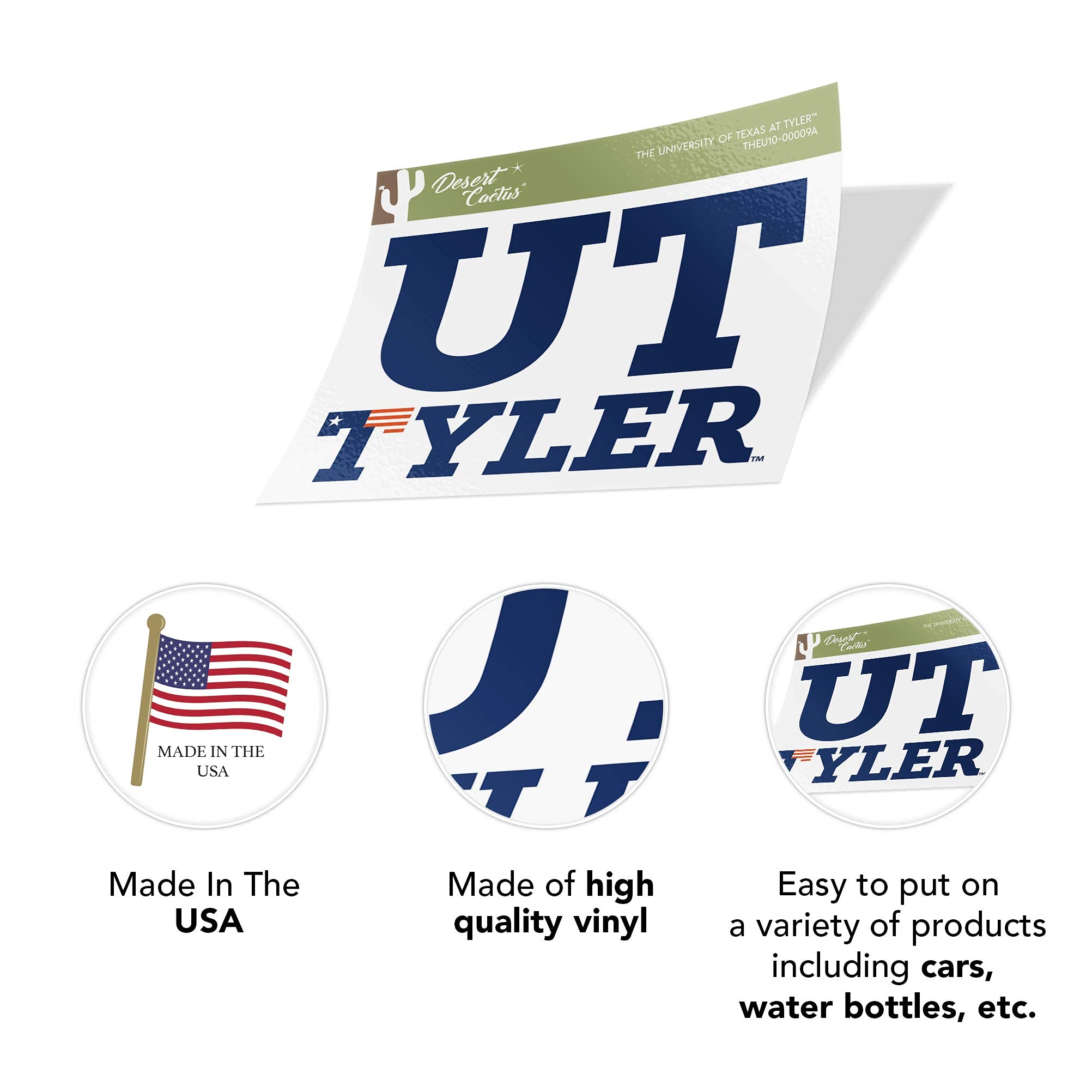 University of Texas at Tyler Patriots NCAA Vinyl Decal Sticker - Perfect for Laptop, Water Bottle, Car, Scrapbook & DIY Projects (00009A) - Show Your School Spirit Anywhere!