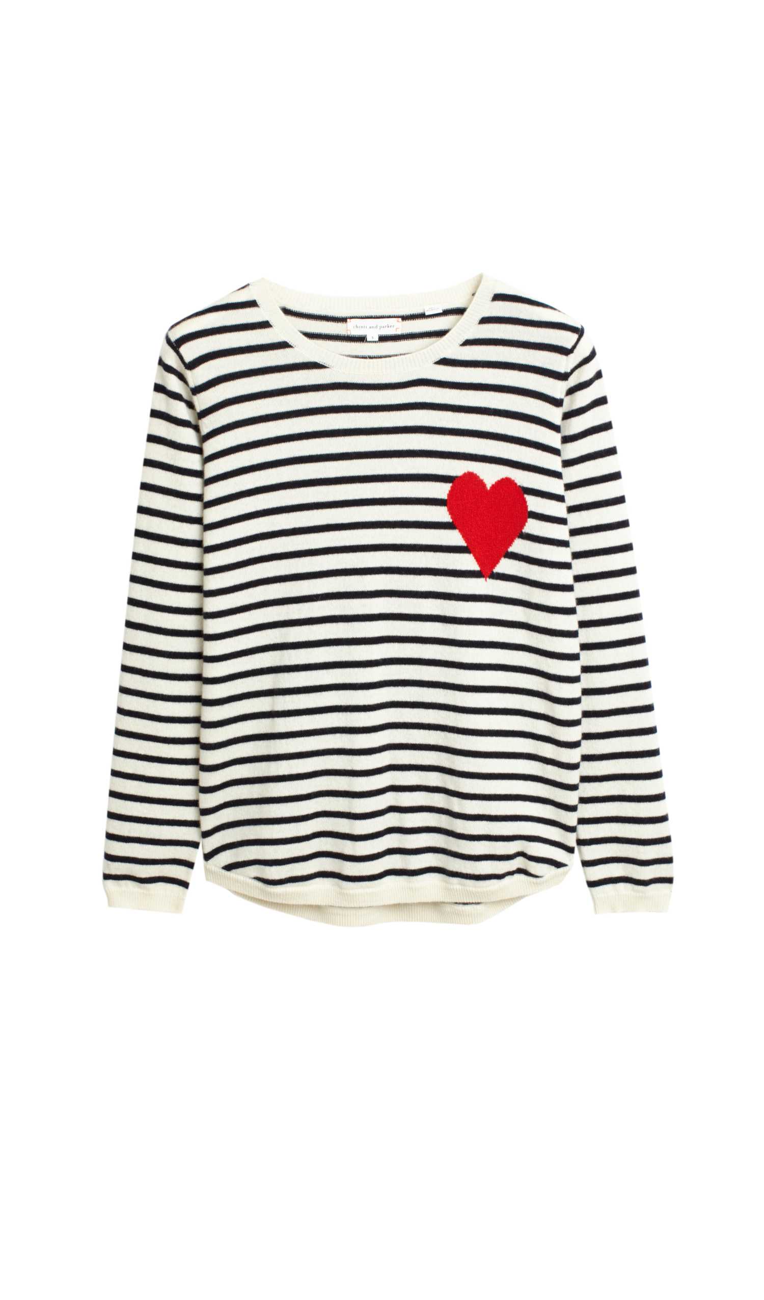 Navy Blue Wool Cashmere Sweater for Women - Soft Breton Heart Knit Pullover - Perfect for Fall Winter Fashion, Office Wear & Casual Outings