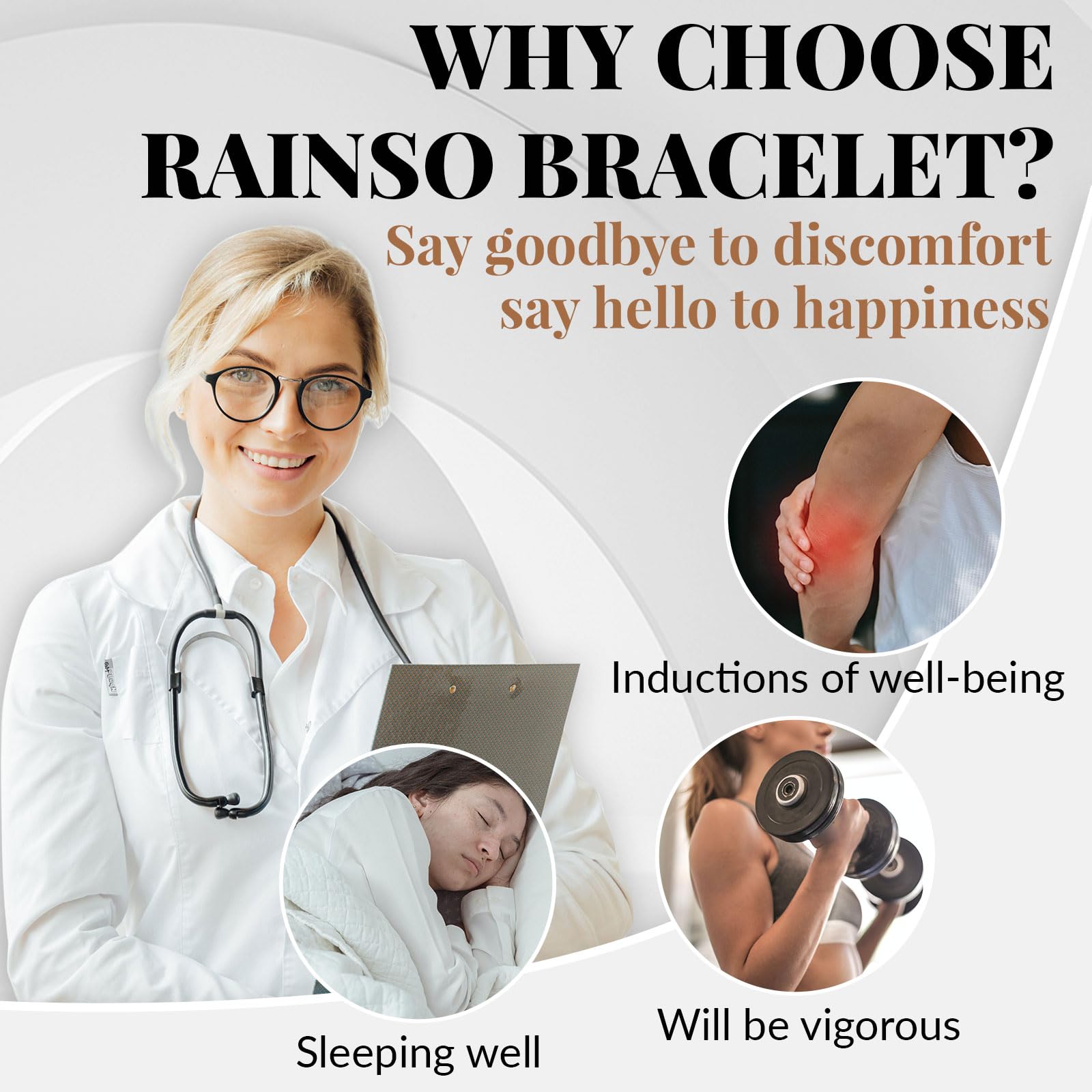 RainSo Women's Pure Copper Magnetic Therapy Bracelet - Adjustable Size for Comfort, Elegant Gift Box Included - Perfect for Pain Relief, Stress Reduction & Wellness