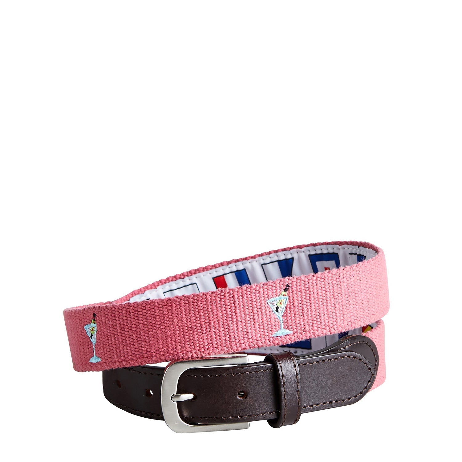 Martini Embroidered Bowsprit Belt in Hurricane Red - Stylish Nautical Accessory for Sailing & Casual Wear