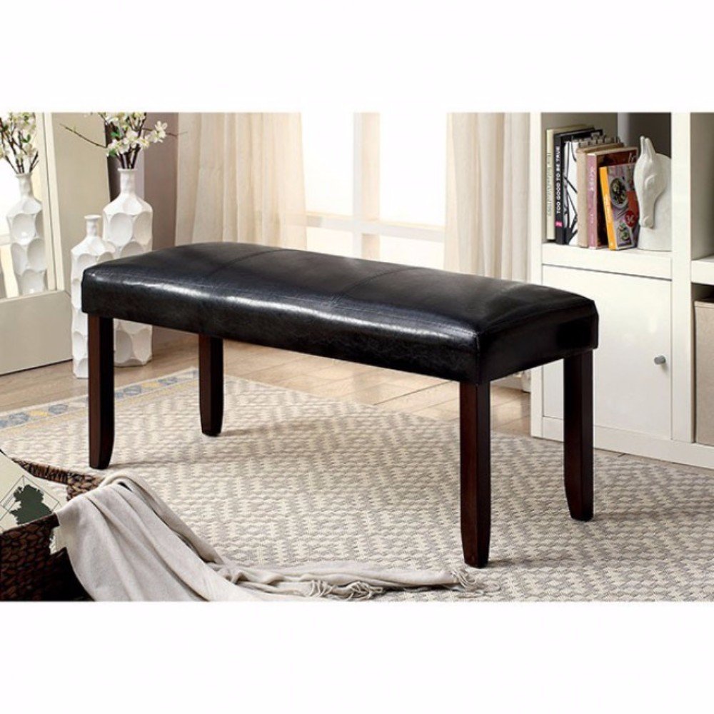 Brent Transitional Wooden Bench - Espresso, Dark Cherry & Brown Finish - Perfect for Entryway, Living Room, or Bedroom Seating