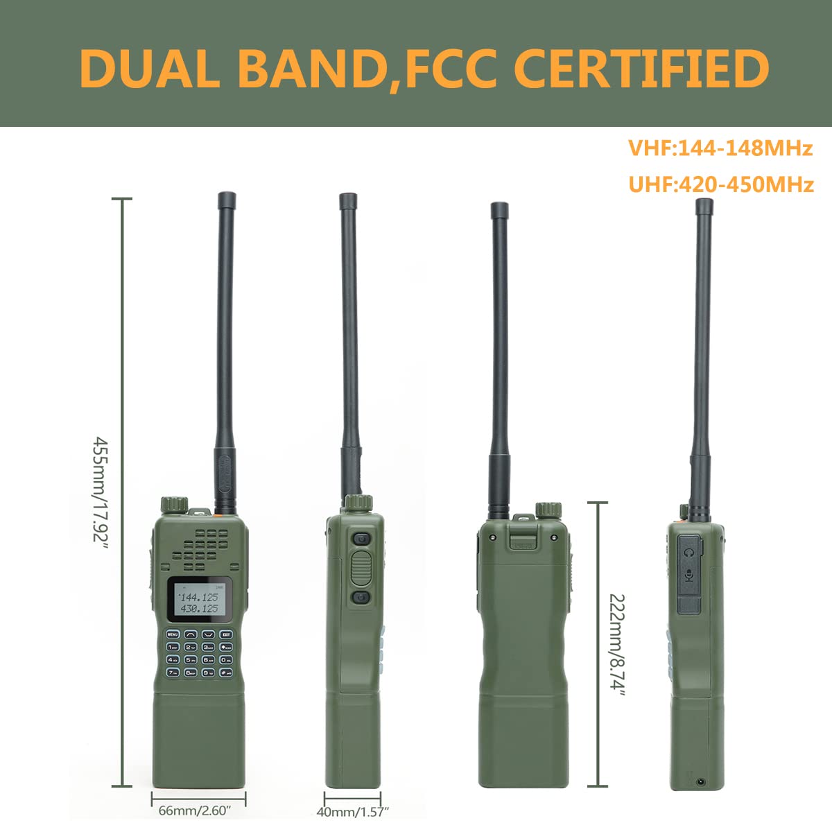 AR-152 10W Military Grade Long Range Two Way Ham Radio - 12000mAh High Capacity Battery, Tactical Antenna, Speaker Mic & USB Charging Cable (Full Kit) for Emergency Communication, Outdoor Adventures & Tactical Operations