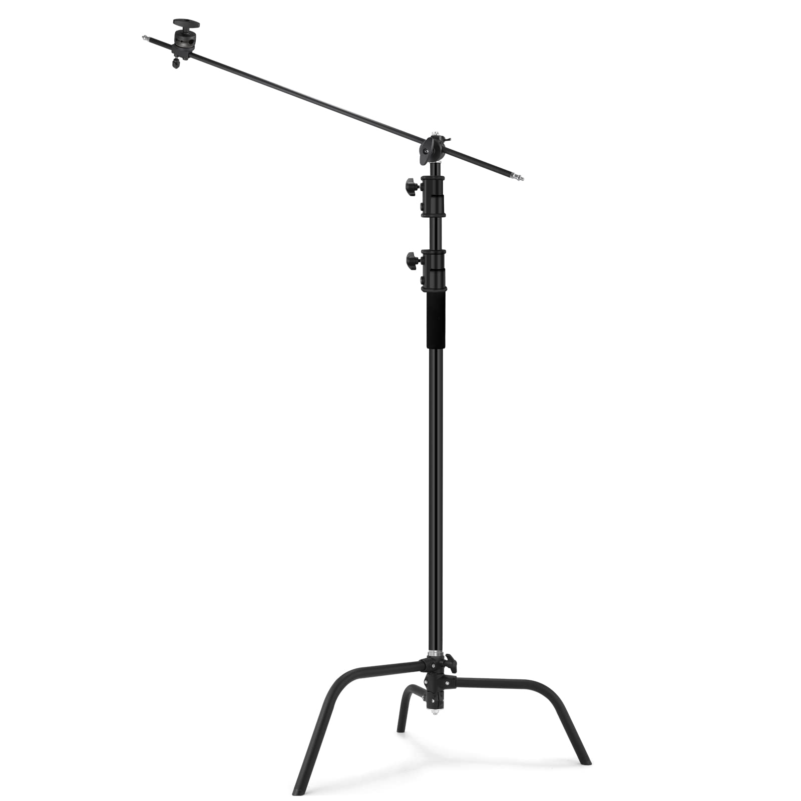 **Soonpho 2 Pack Heavy-Duty Steel C-Stand with 3.5' Extension Arm & Turtle Base – Professional Photography Light Stand for Studio, Softbox, Reflector – Max Height 10' (305cm) – Black – Perfect for Photo Shoots, Video Lighting, and Studio Equipment**