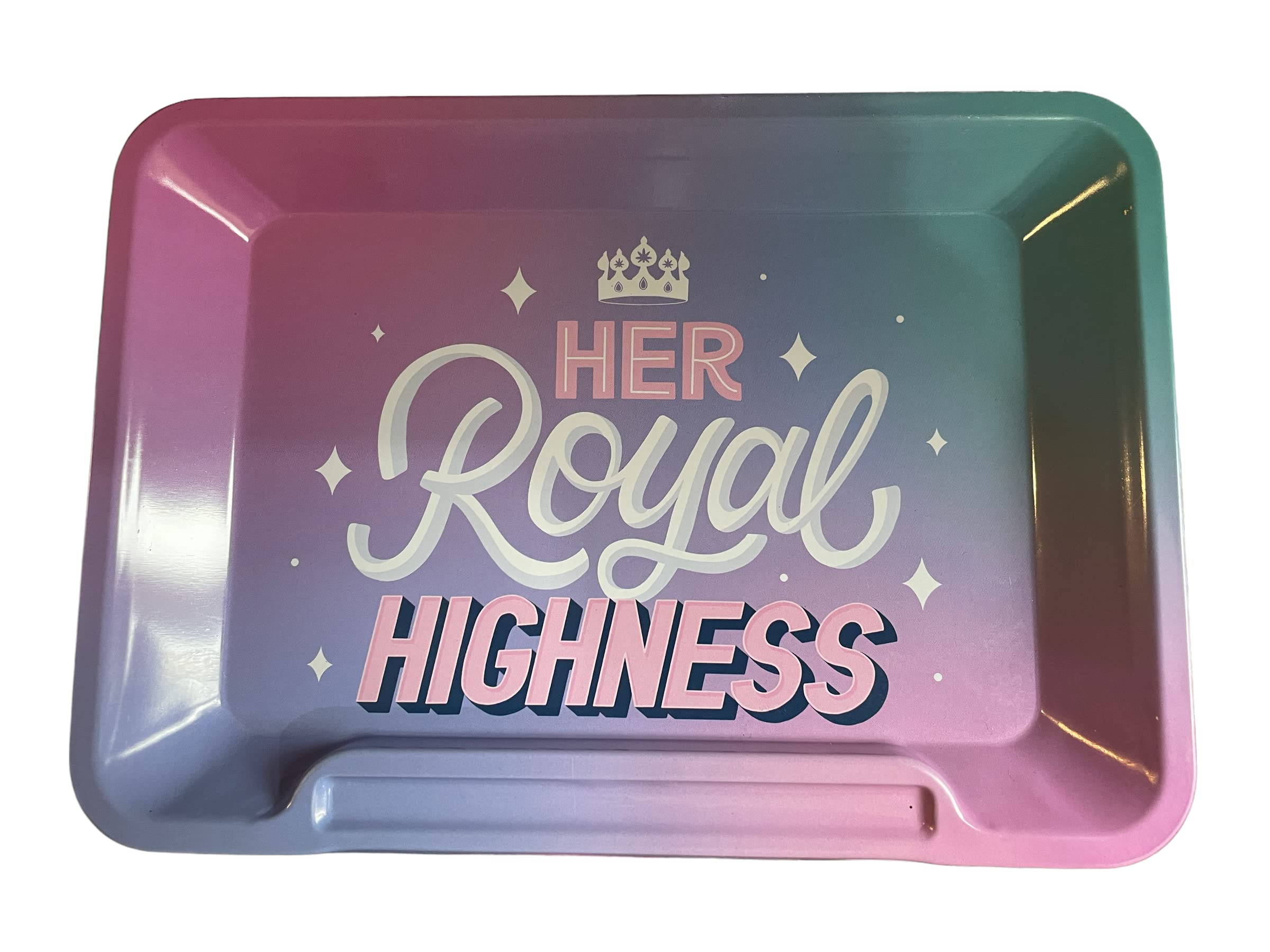 Wise Skies Her Royal Highness Rolling Tray - Premium Metal Rolling Tray for Herbs & Smoking Accessories | Perfect for Home Use, Travel & Gifts