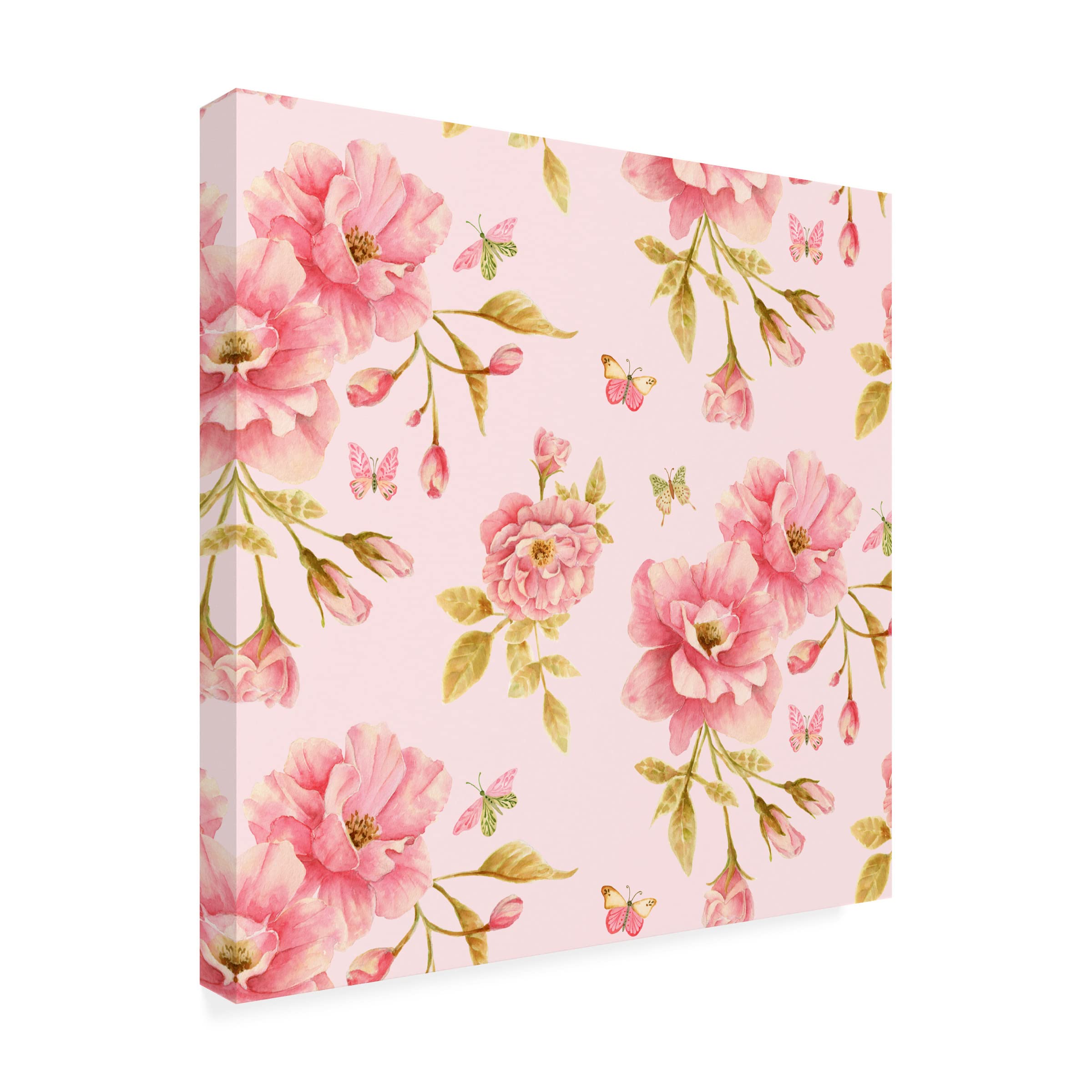 Yachal Design 'Wild Roses 101' Canvas Wall Art Print - Floral Home Decor for Living Room, Bedroom & Office - Trademark Fine Art Collection