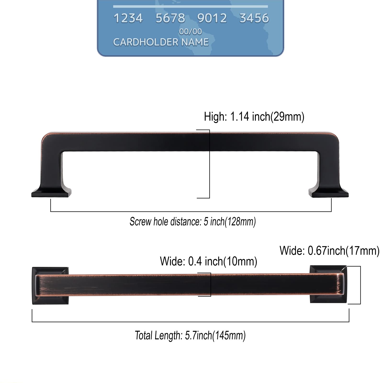 5 Inch 10 Pack Oil Rubbed Bronze Cabinet Pulls - Heavy Duty Kitchen Cabinet Handles & Drawer Pulls - Rust-Resistant Cupboard Hardware for Modern Farmhouse & Industrial Style Kitchens (Perfect for Cabinet Upgrades & DIY Home Renovation Projects)