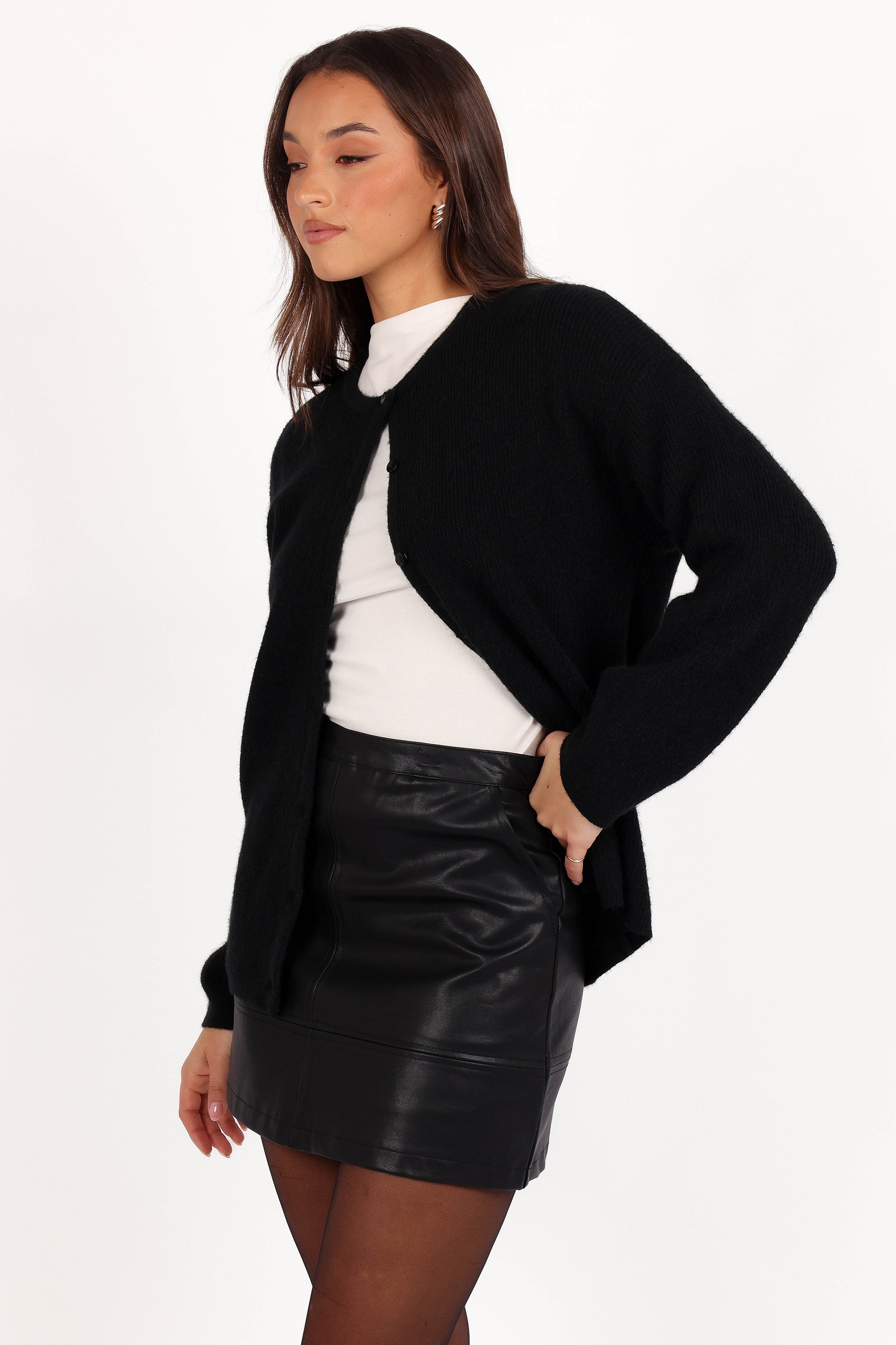 Astor Classic Button Up Cardigan for Women - Soft & Comfortable Black Knit Sweater | Perfect for Office, Casual Wear & Layering