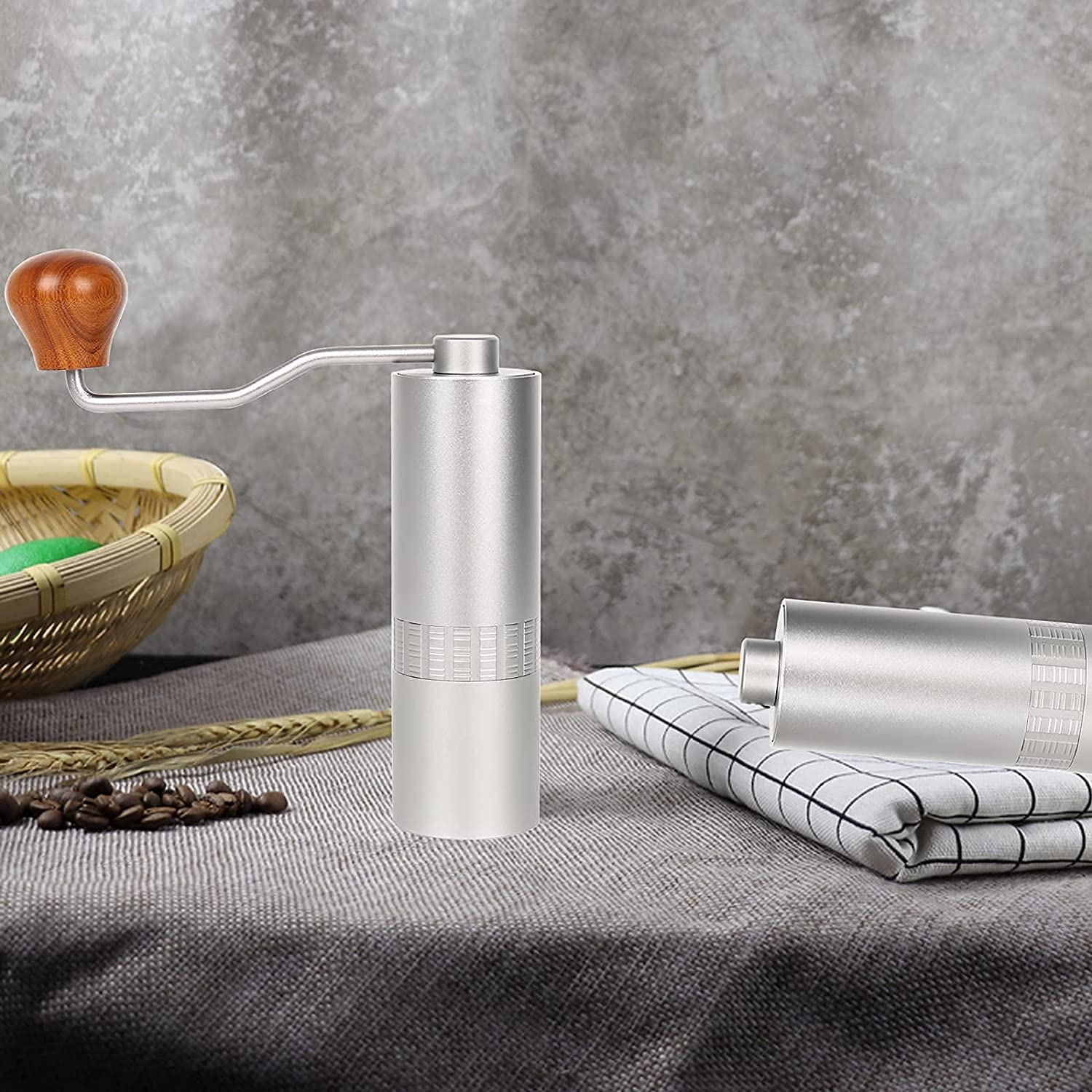 Premium Manual Coffee Grinder - Portable Hand Crank Stainless Steel Burr Mill with Adjustable Coarseness for Espresso, French Press & Pour Over - Perfect for Travel, Camping & Home Brewing